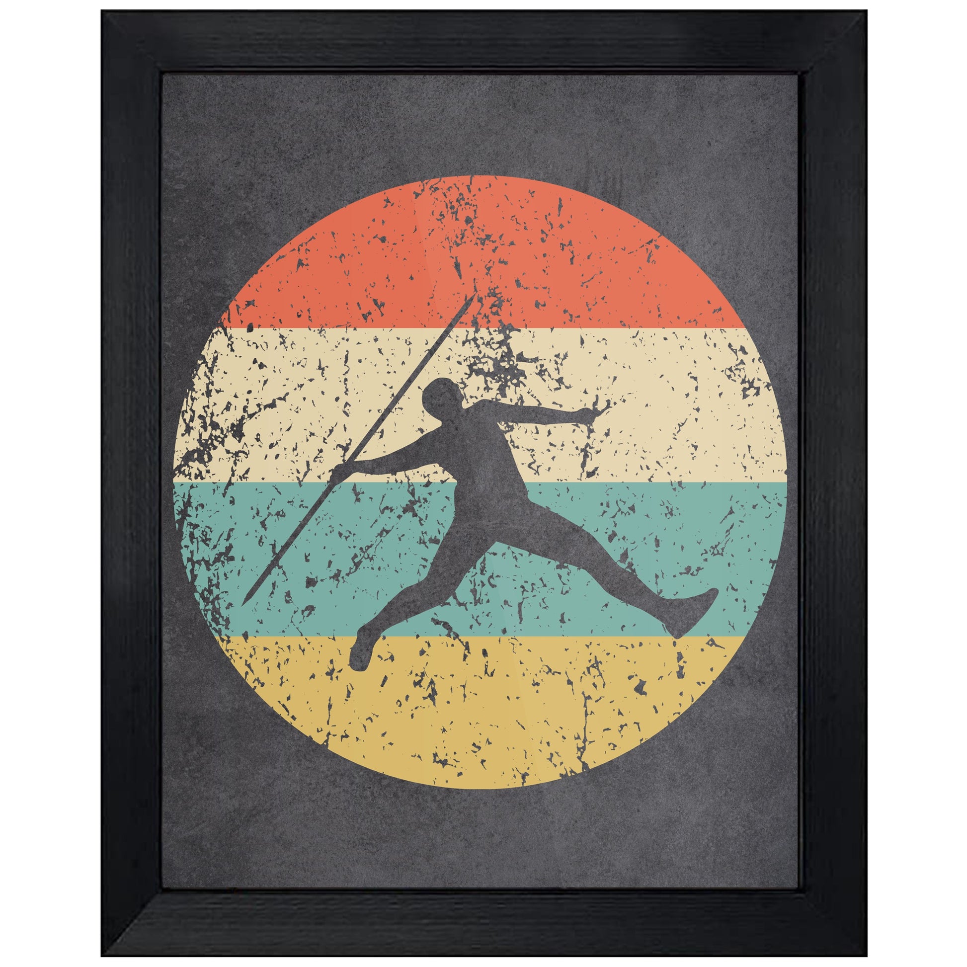 Javelin Throw Track and Field Sports Icon Retro 8"x10" Wall Art Print