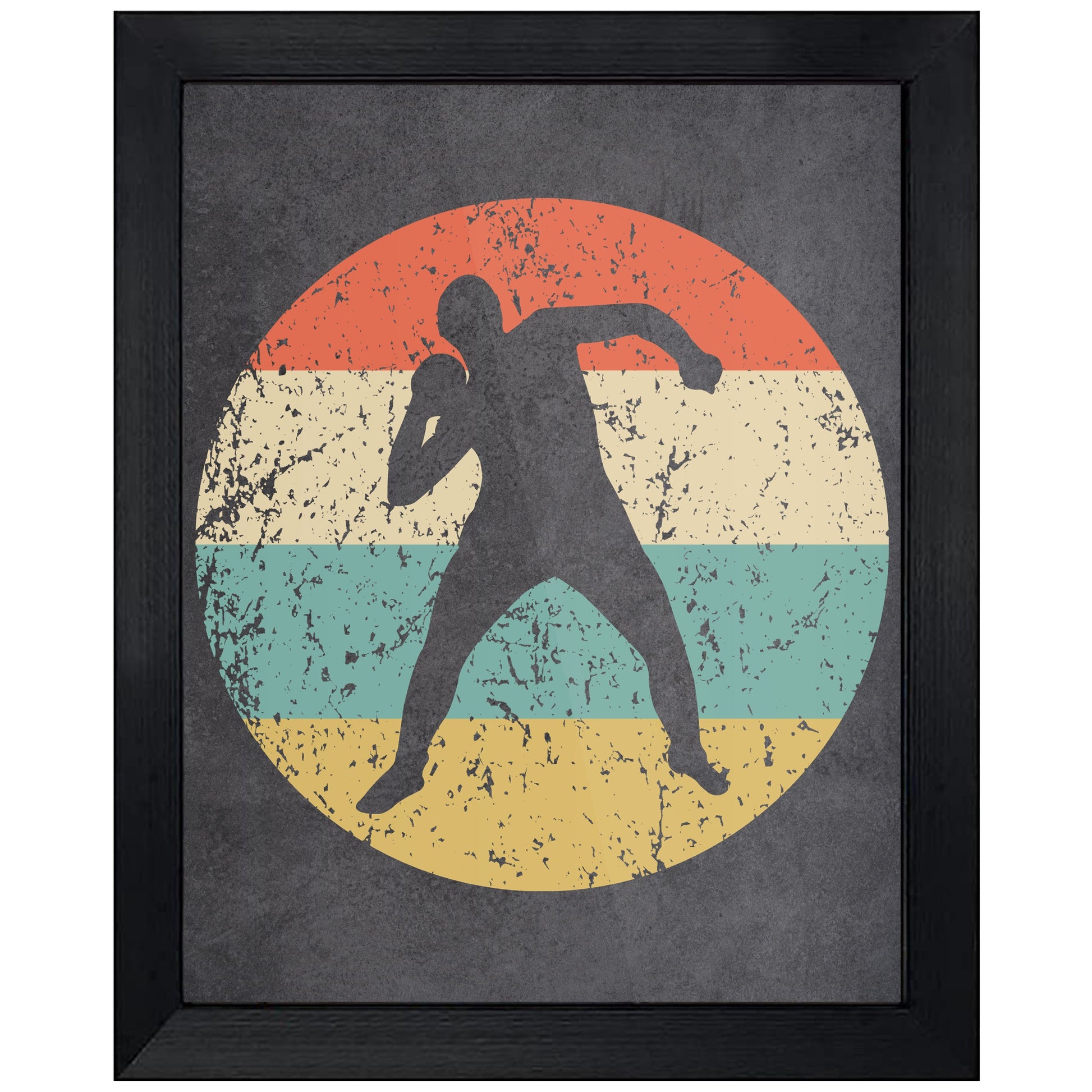 Shot Put Track and Field Sports Icon Retro 8"x10" Wall Art Print
