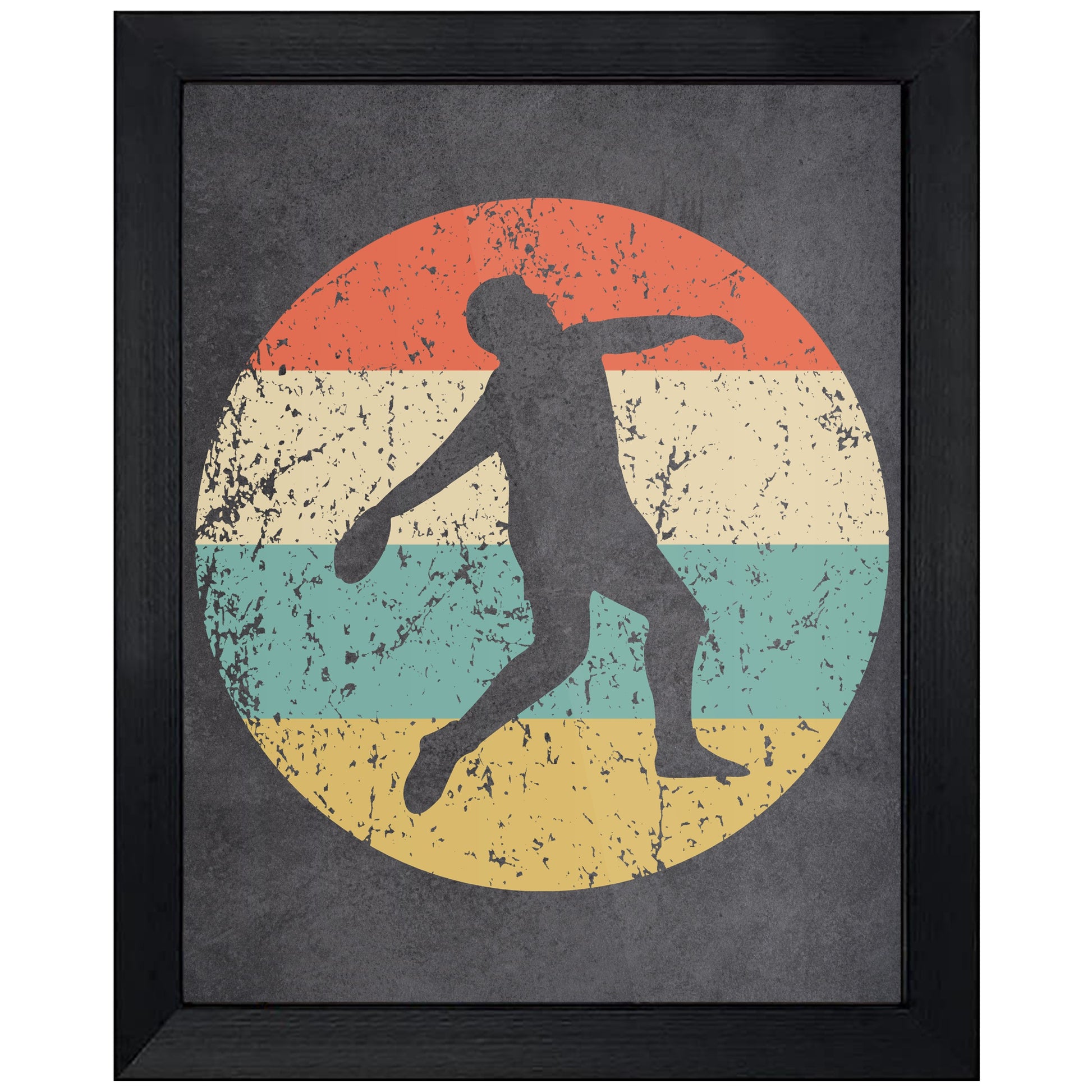 Discus Throw Track and Field Sports Icon Retro 8"x10" Wall Art Print