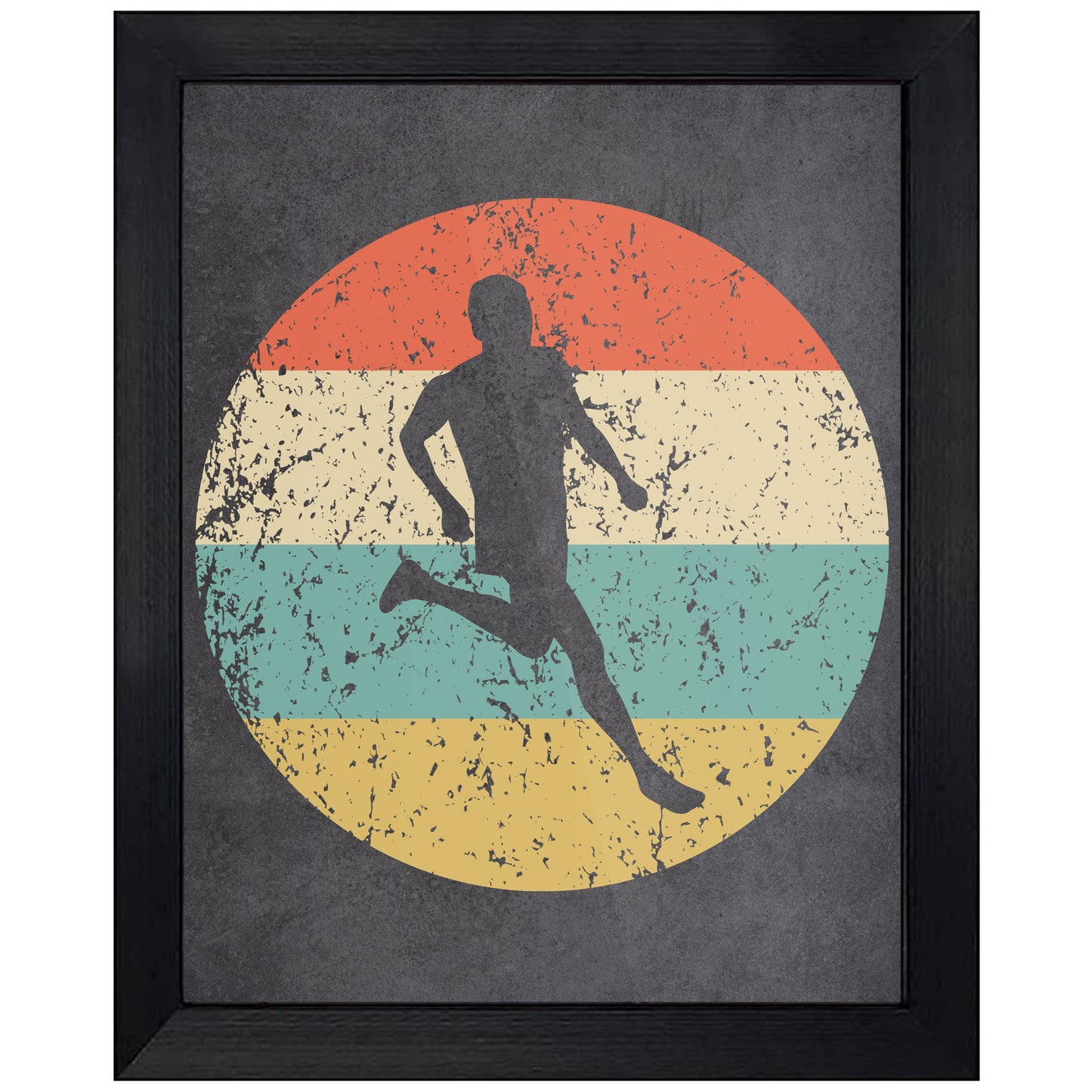Cross Country Runner Sports Icon Retro 8"x10" Wall Art Print