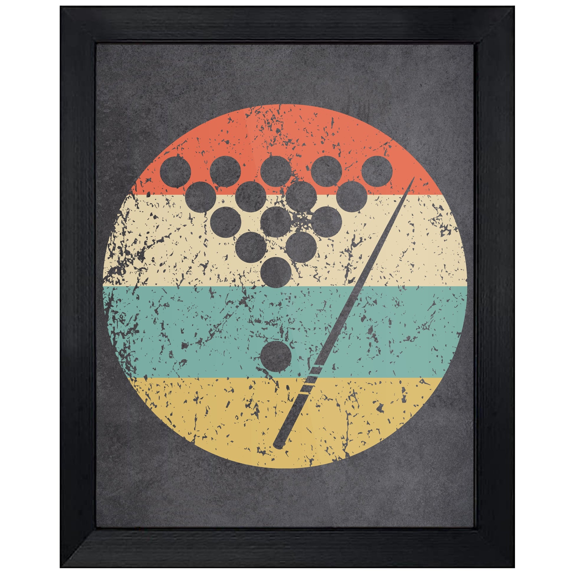 Billiards Pool Rack Sports Icon Retro 8"x10" Wall Art Print