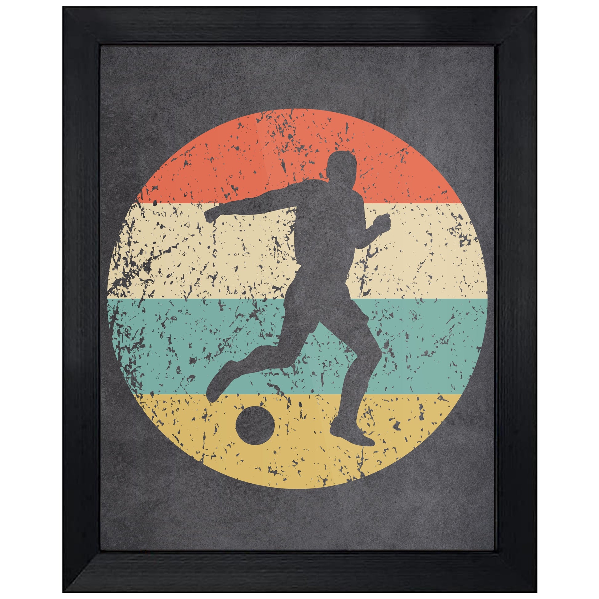 Soccer Player Sports Icon Retro 8"x10" Wall Art Print