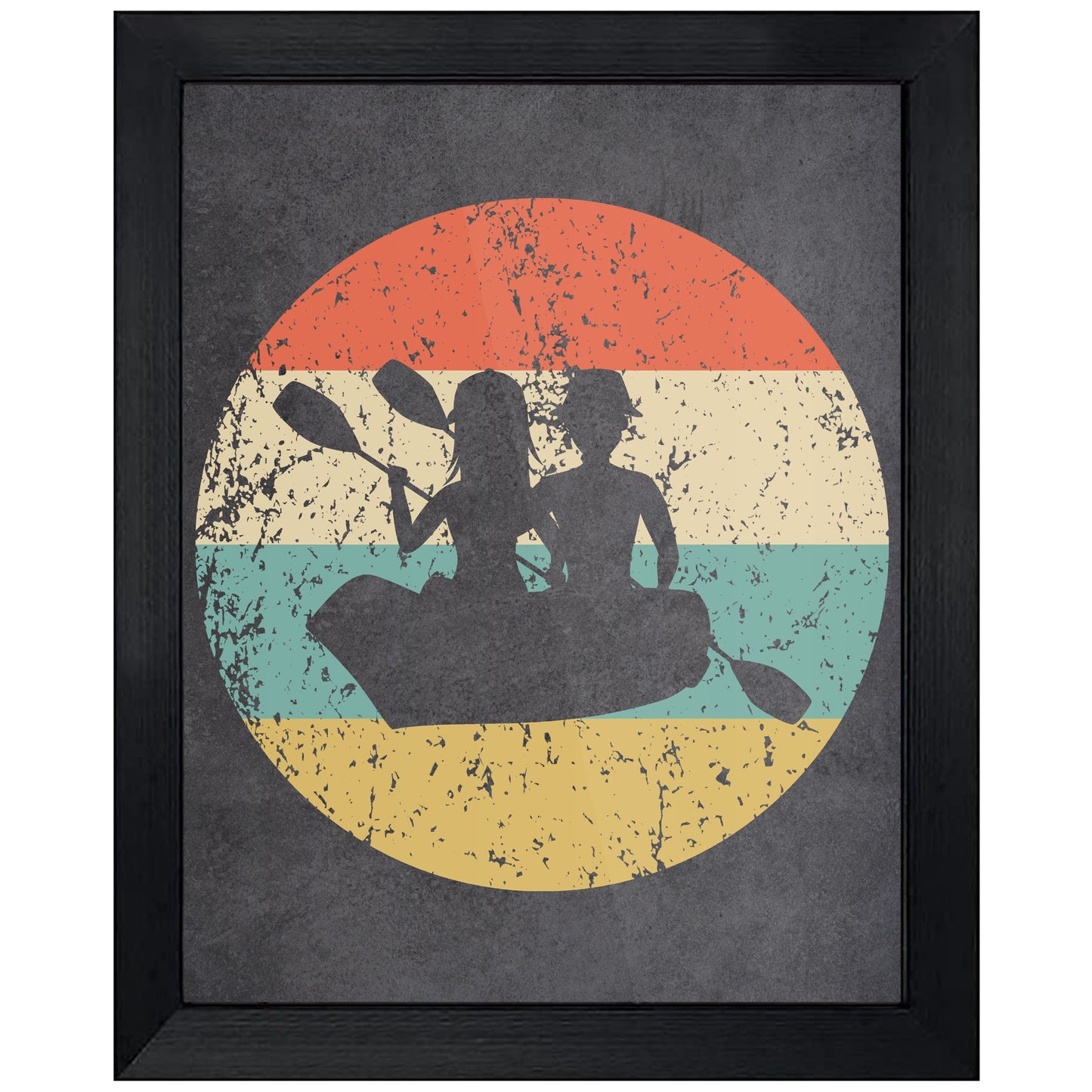 Canoe Icon Retro 8"x10" Wall Art Print