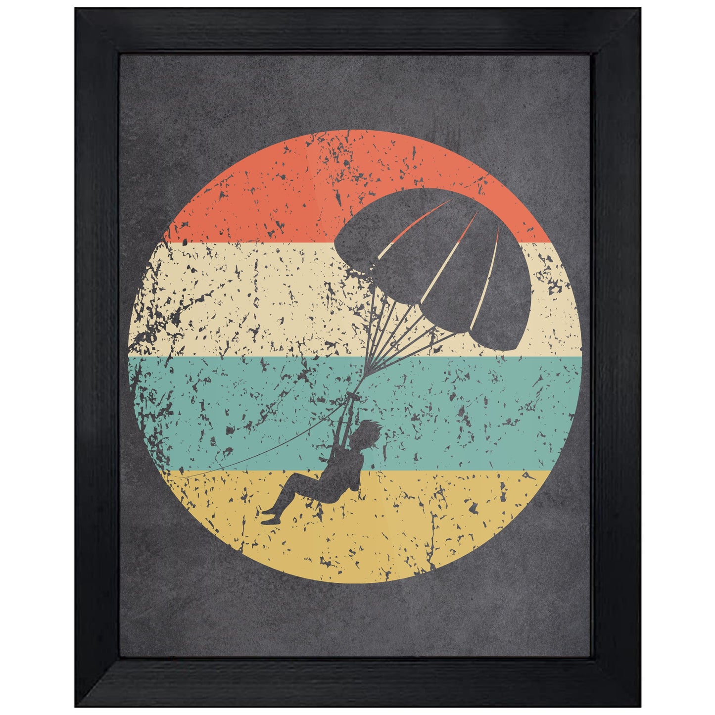 Parasailing Icon Retro 8"x10" Wall Art Print