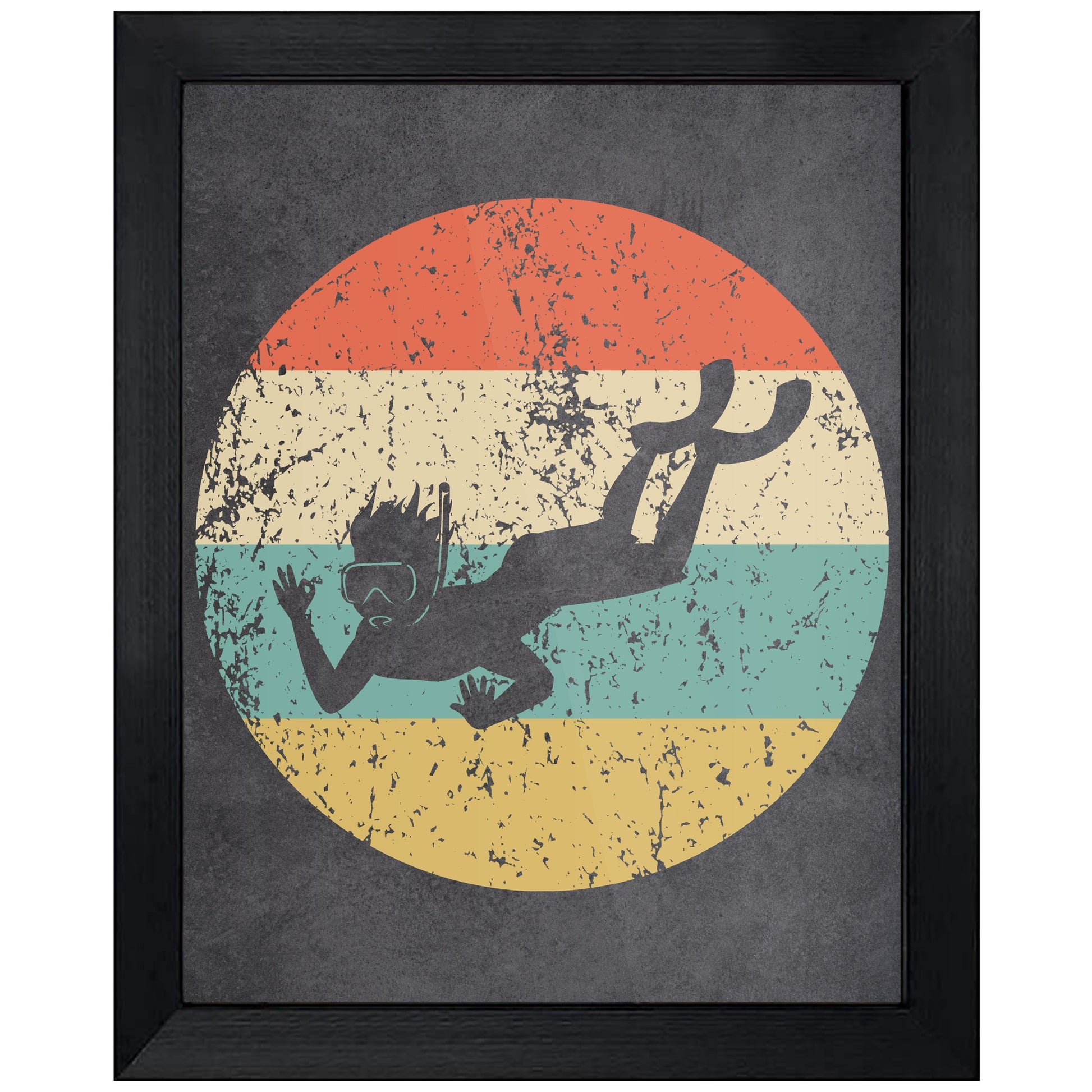 Snorkeling Icon Retro 8"x10" Wall Art Print