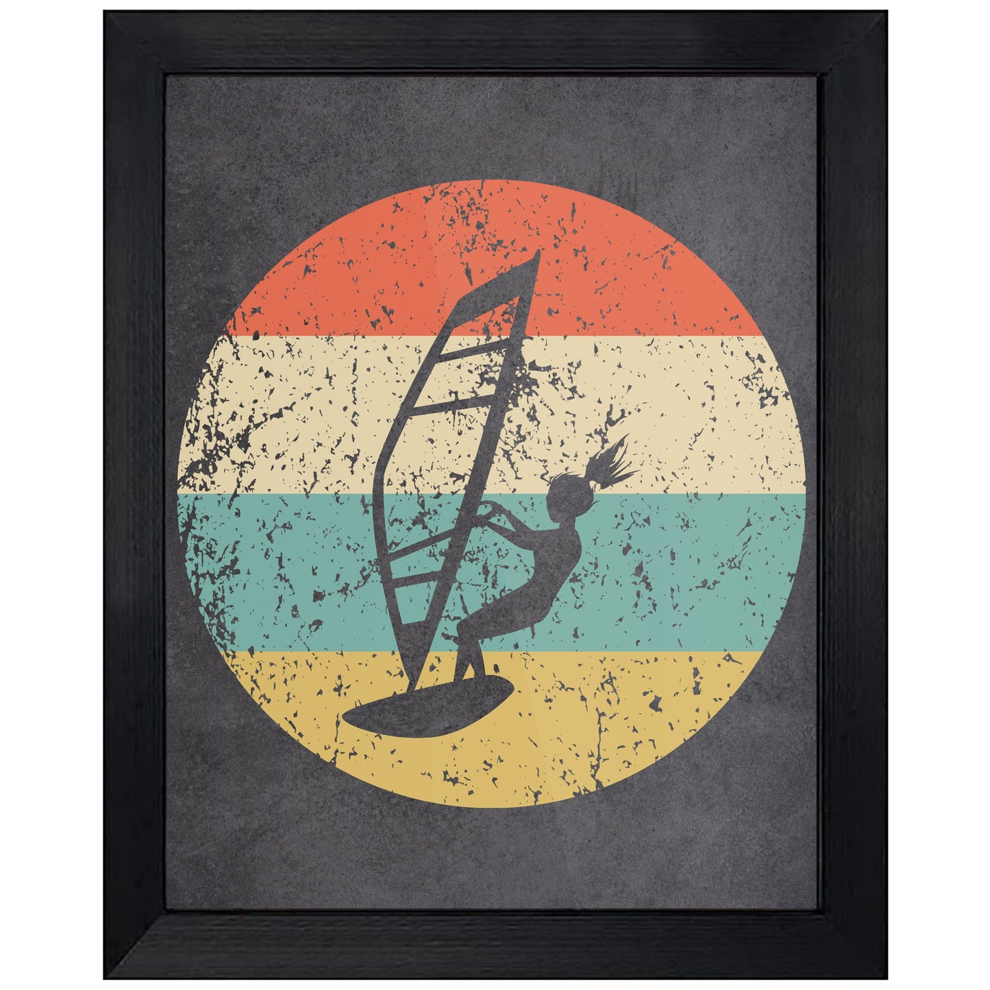 Windsurfing Icon Retro 8"x10" Wall Art Print