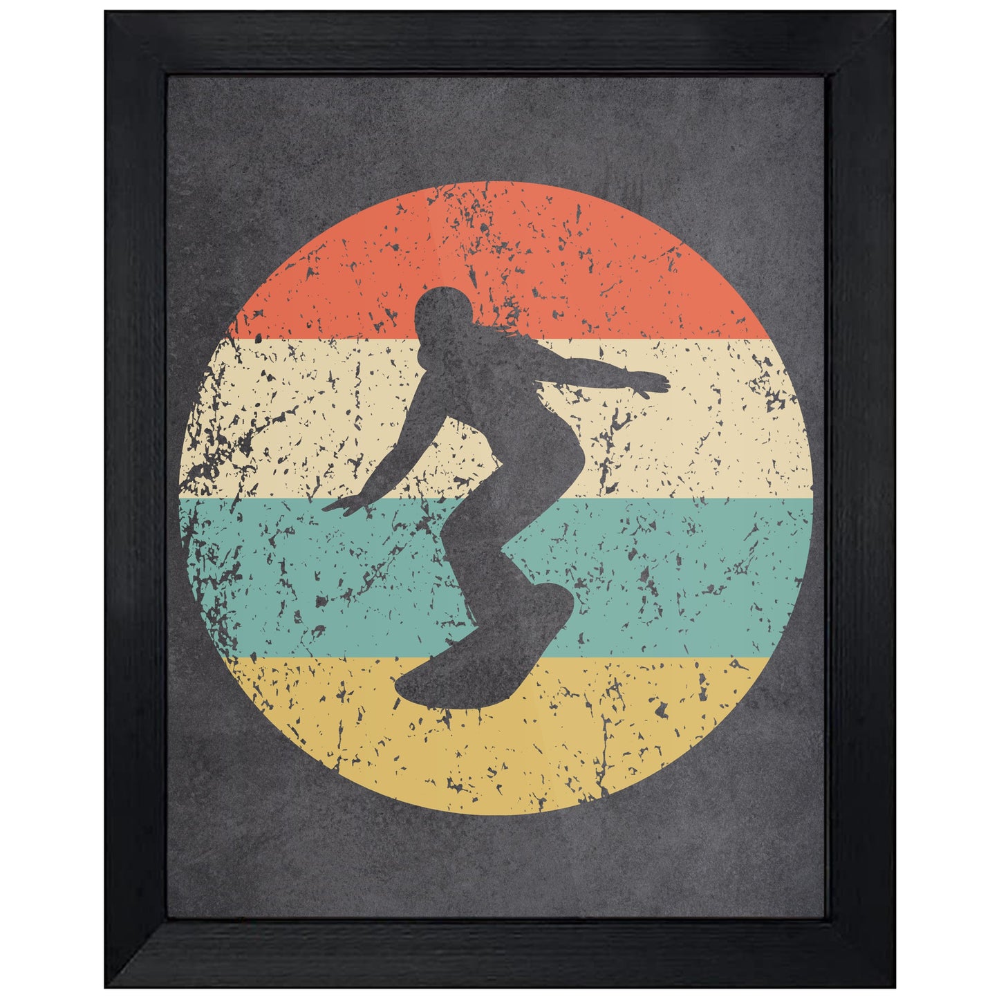 Snowboarding Sports Icon Retro 8"x10" Wall Art Print