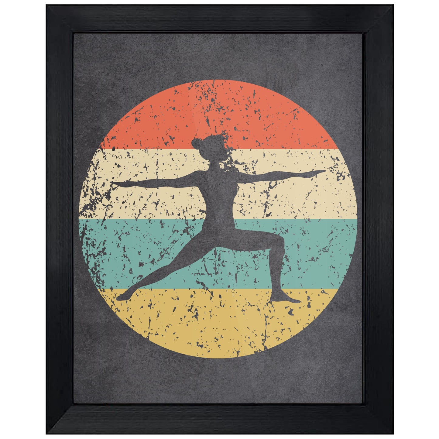 Yoga Pose Icon Retro 8"x10" Wall Art Print