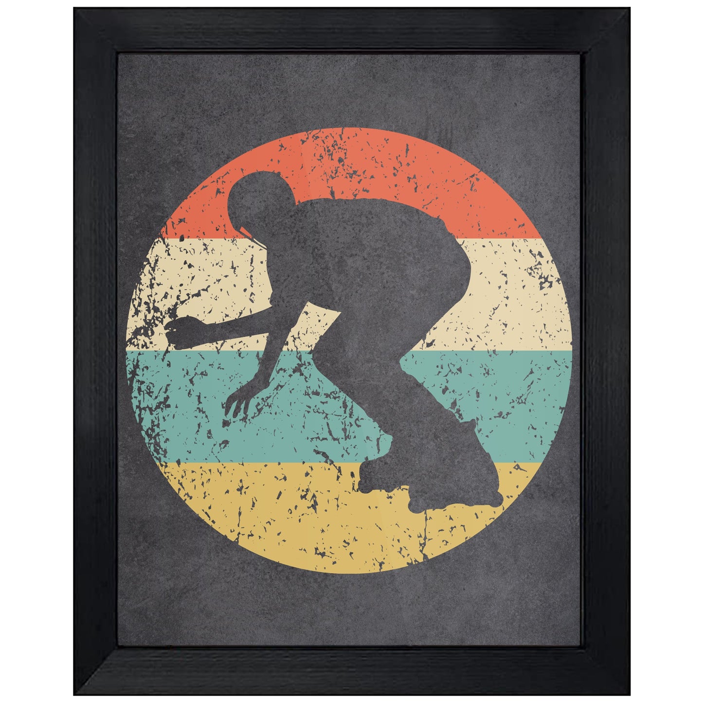 Inline Skating Icon Retro 8"x10" Wall Art Print