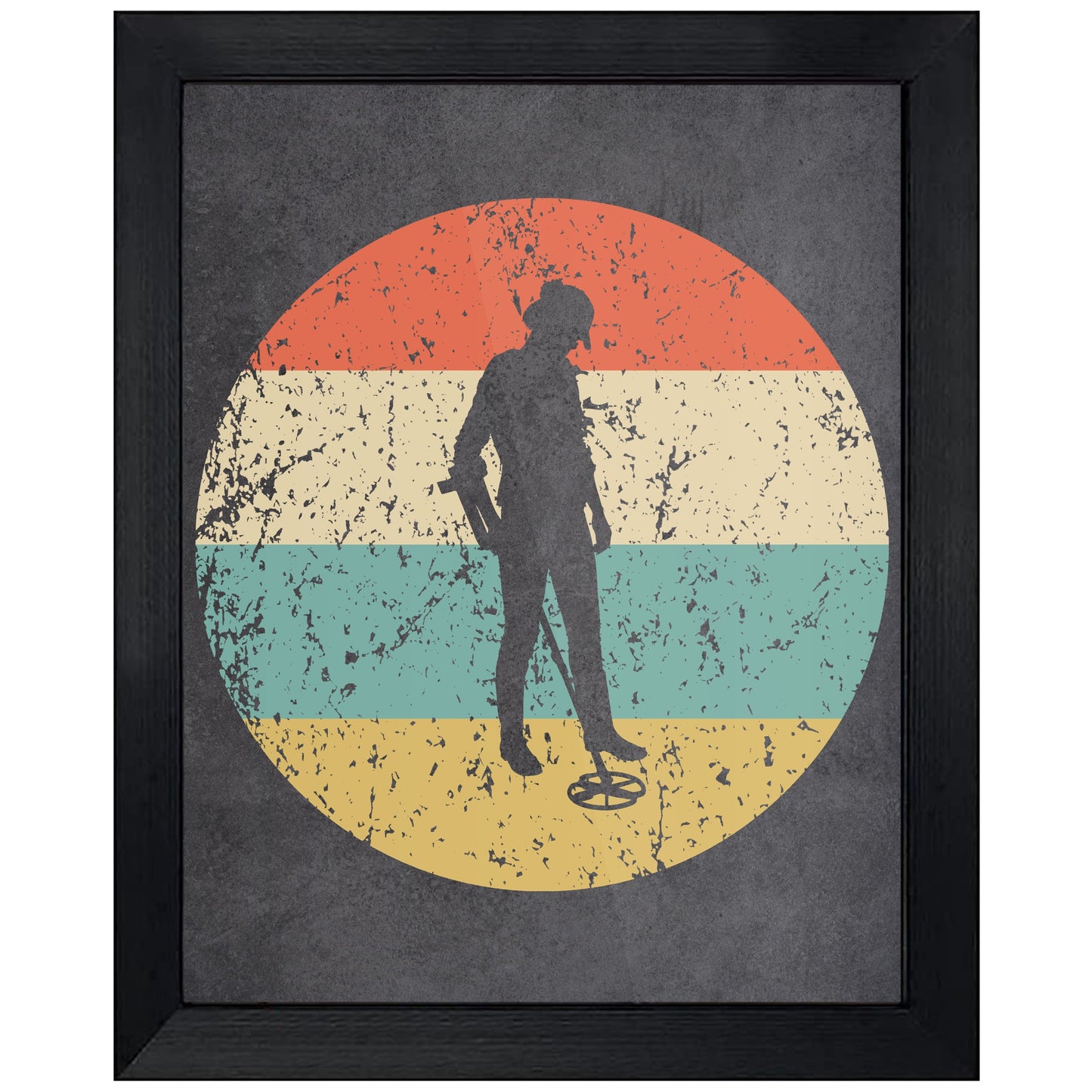Metal Detector Coinshooter Icon Retro 8"x10" Wall Art Print