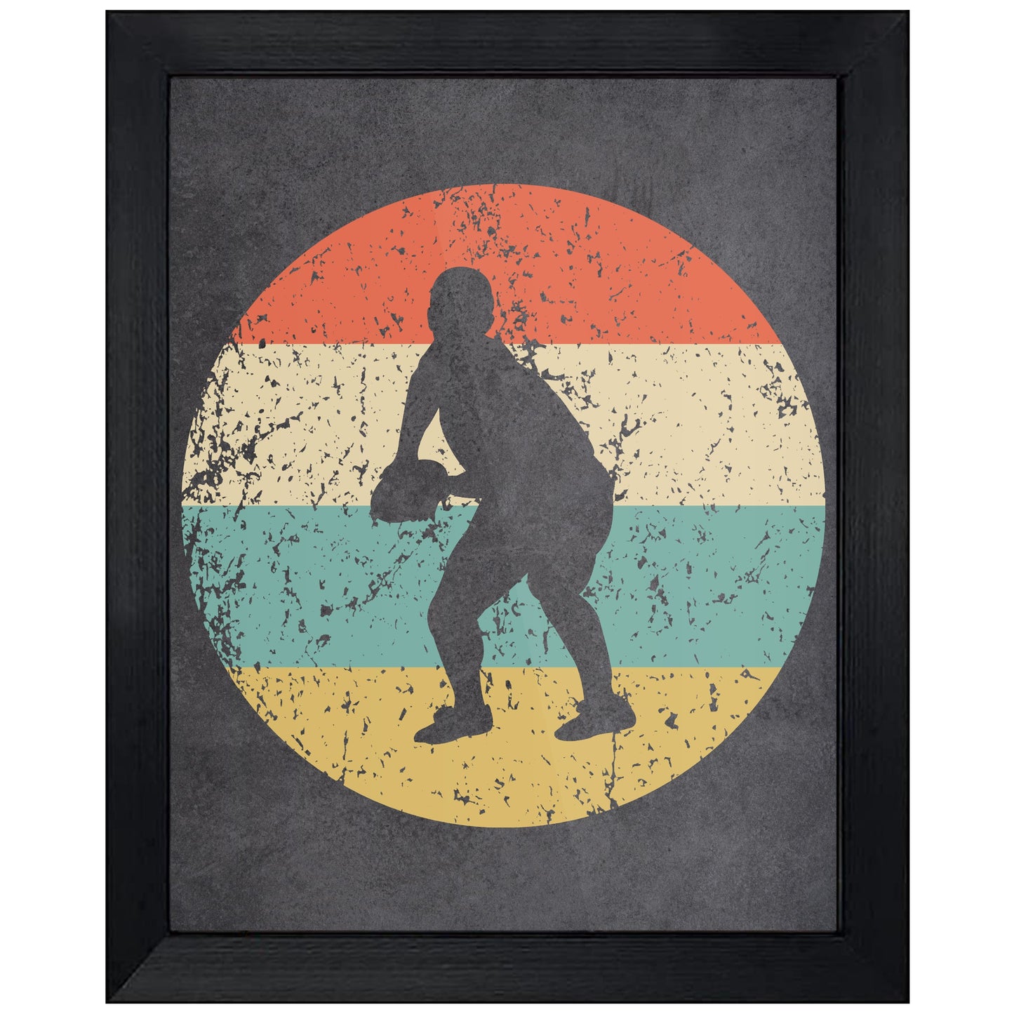 Rugby Player Sports Icon Retro 8"x10" Wall Art Print
