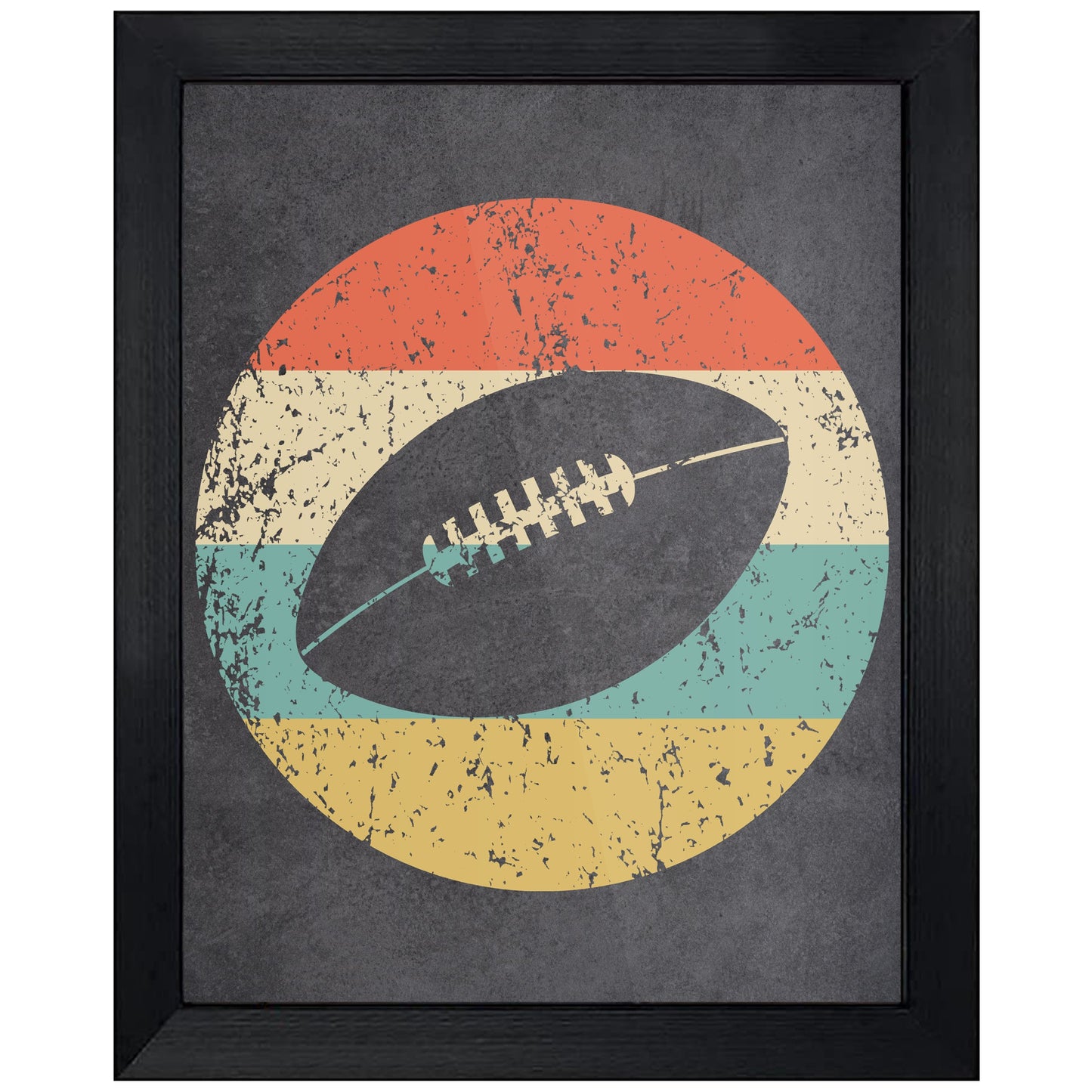 Football Sports Icon Retro 8"x10" Wall Art Print