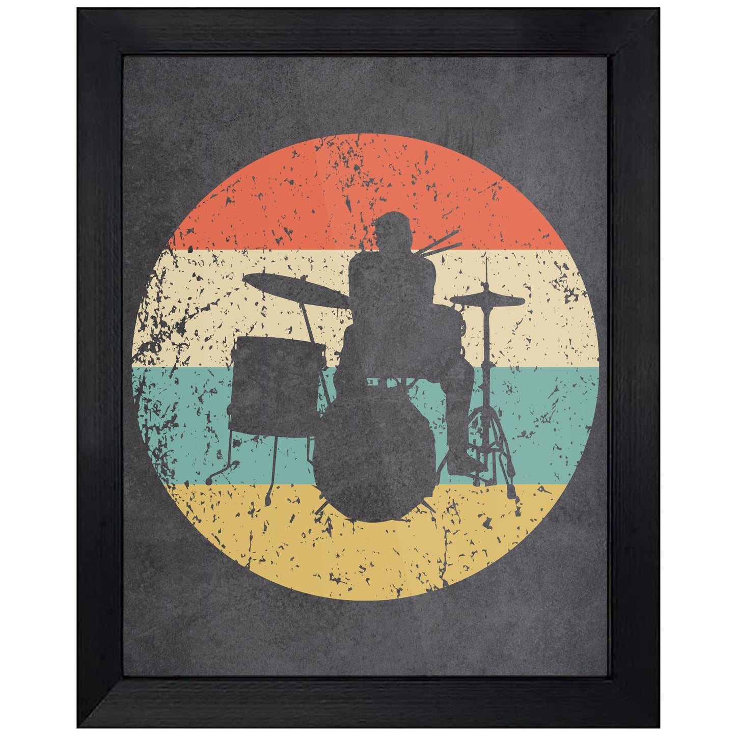 Drums Drummer Music Icon Retro 8"x10" Wall Art Print