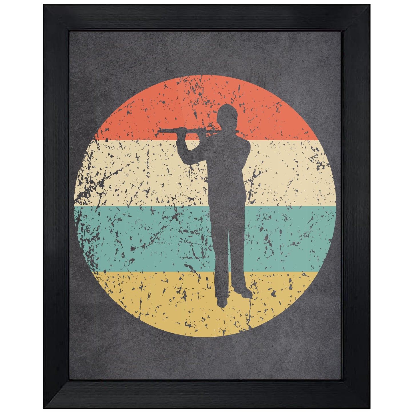 Flute Flautist Music Icon Retro 8"x10" Wall Art Print