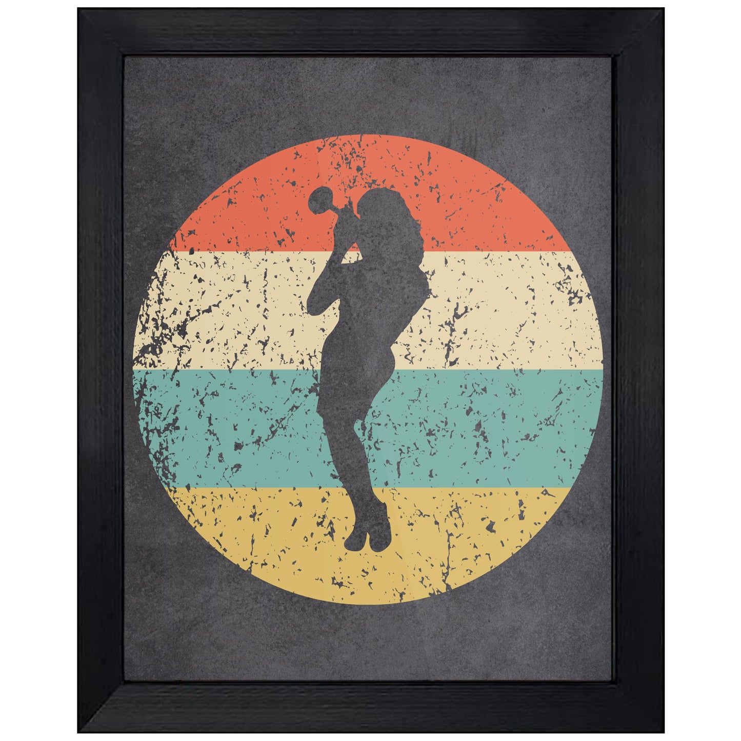 Trumpet Player Music Icon Retro 8"x10" Wall Art Print