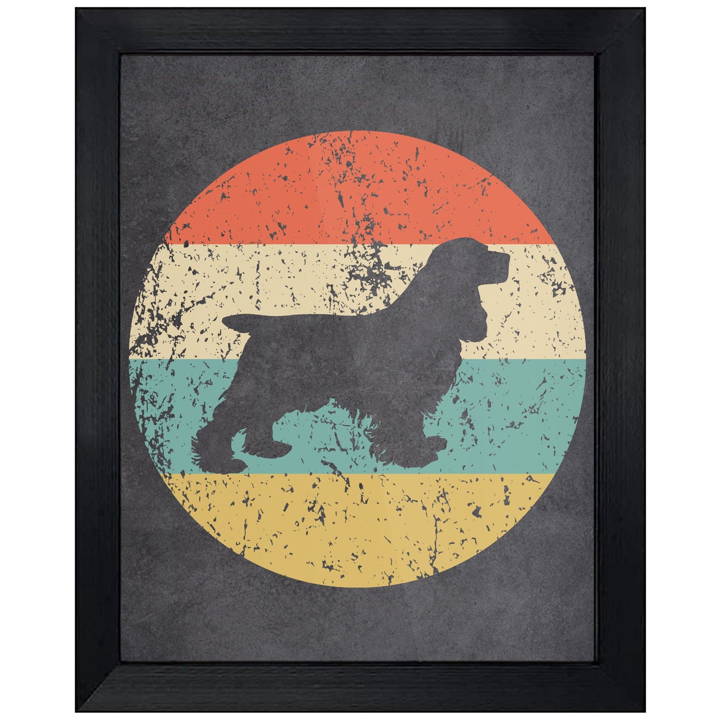 Cocker Spaniel Dog Icon Retro 8"x10" Wall Art Print