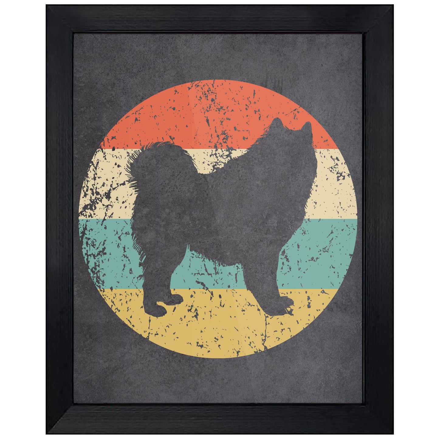 Samoyed Dog Icon Retro 8"x10" Wall Art Print
