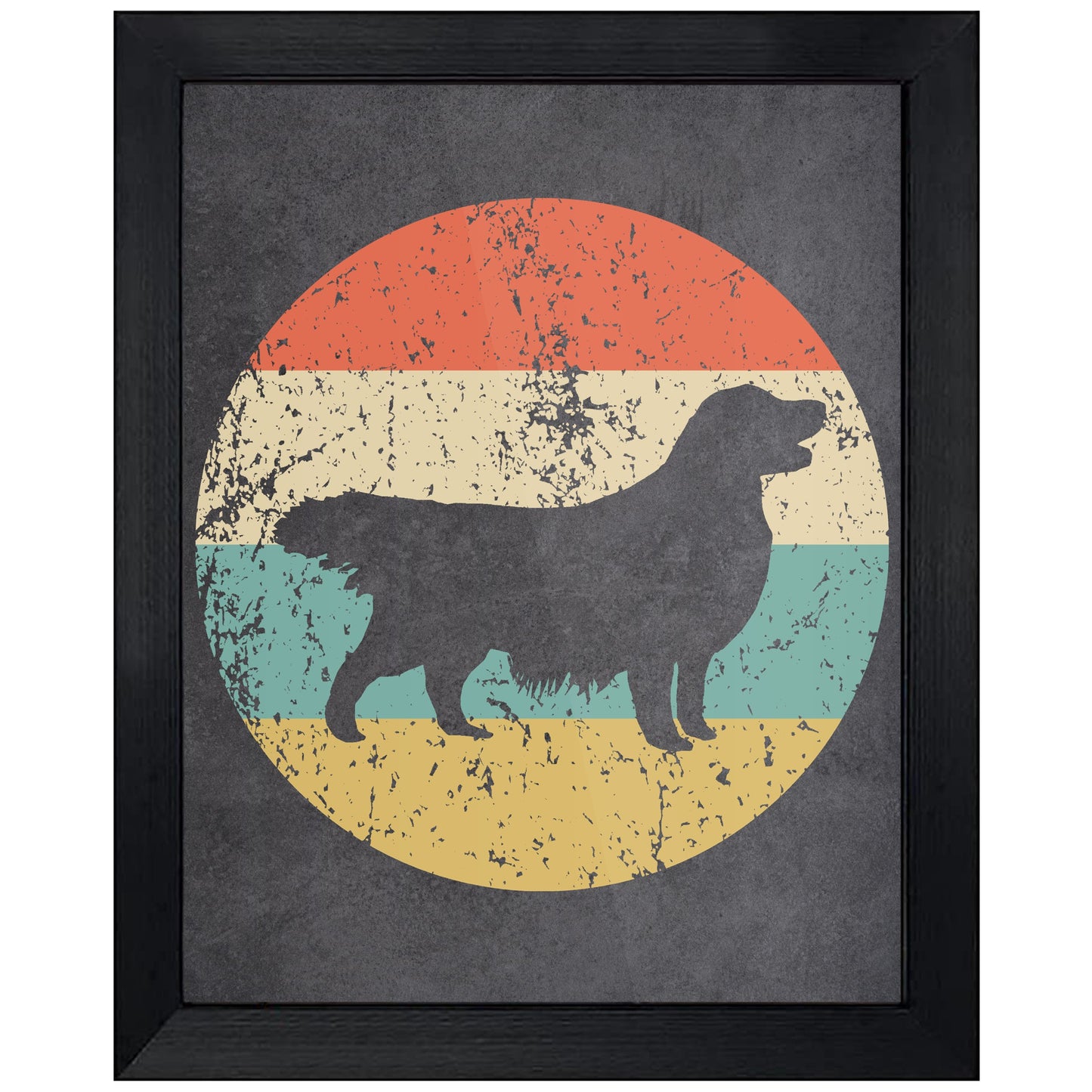 Golden Retriever Dog Icon Retro 8"x10" Wall Art Print