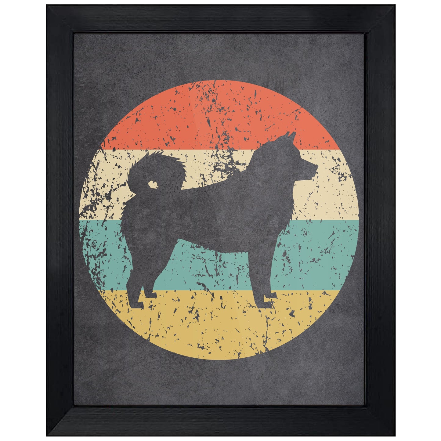 Akita Dog Icon Retro 8"x10" Wall Art Print