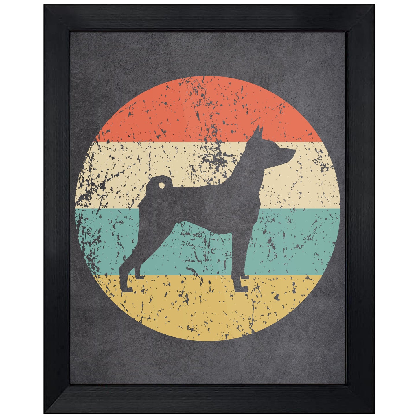 Basenji Dog Icon Retro 8"x10" Wall Art Print