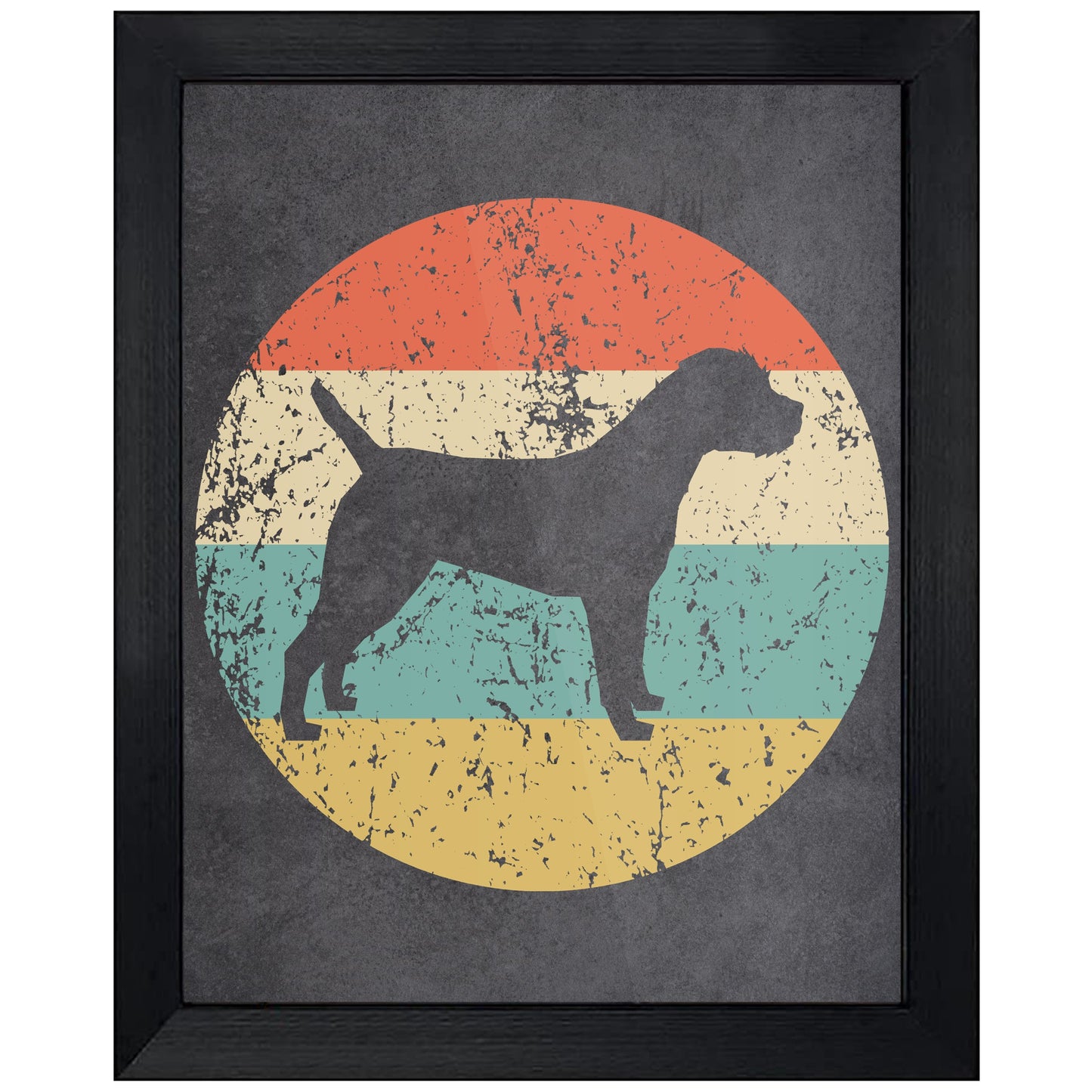 Border Terrier Dog Icon Retro 8"x10" Wall Art Print