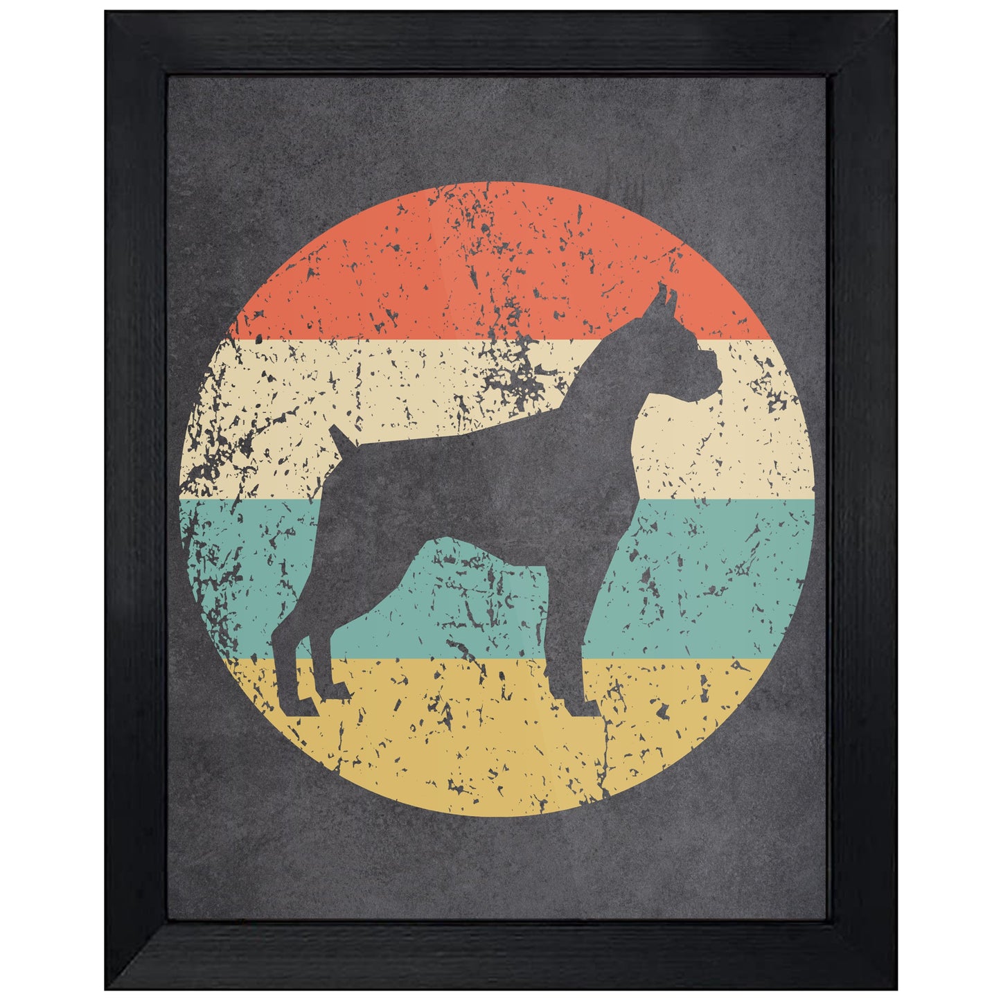 Boxer Dog Icon Retro 8"x10" Wall Art Print