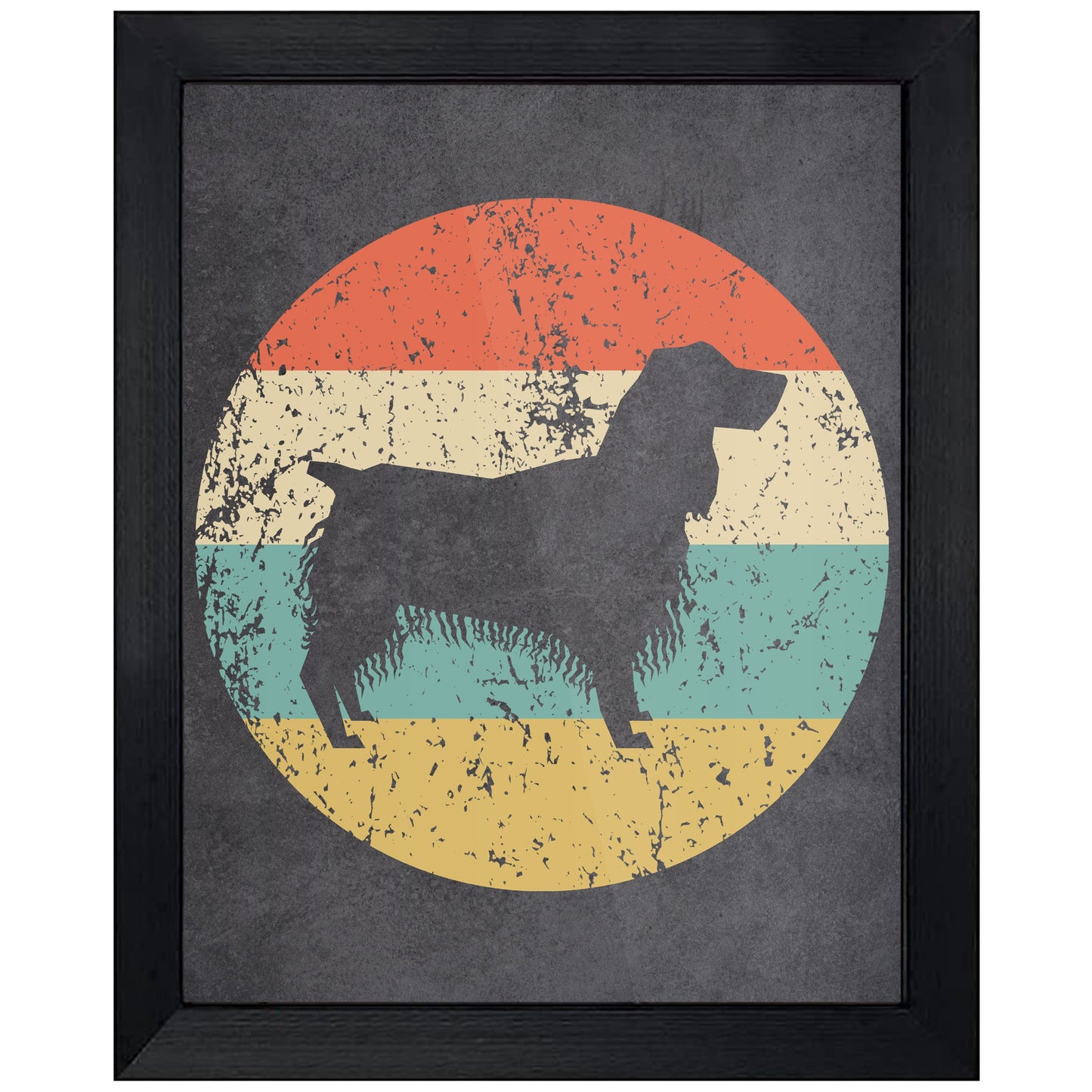 English Springer Spaniel Dog Icon Retro 8"x10" Wall Art Print