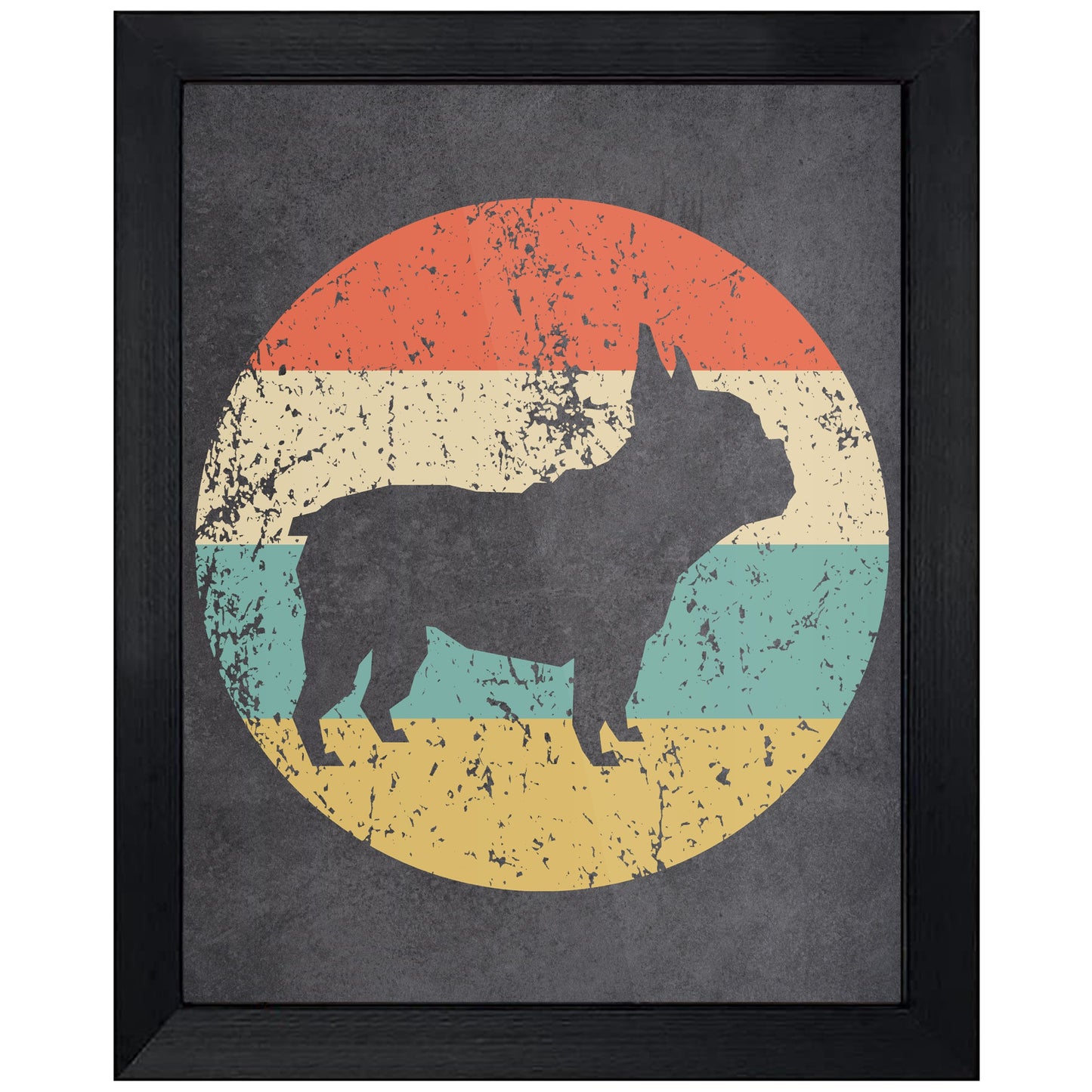 French Bulldog Icon Retro 8"x10" Wall Art Print
