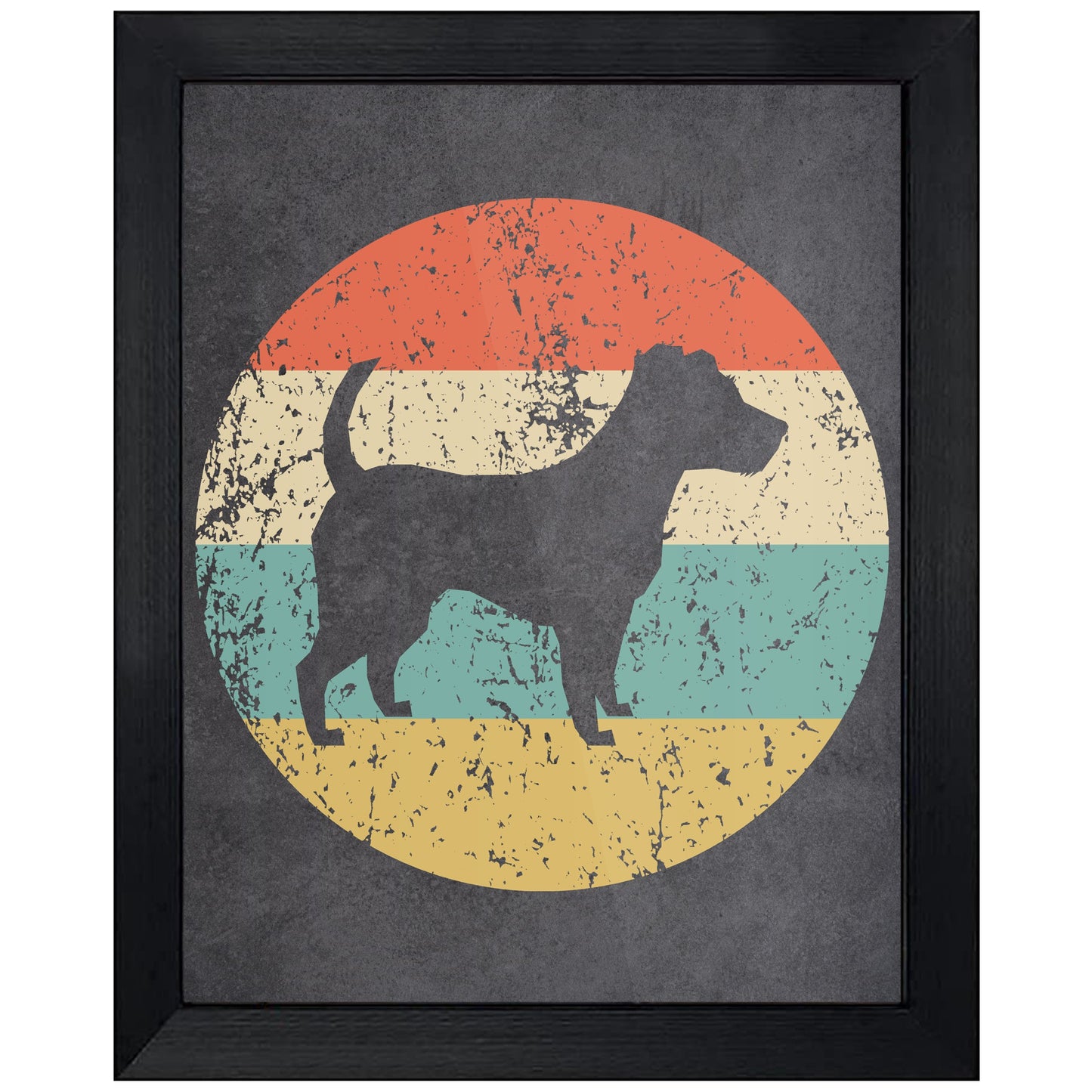 Jack Russell Terrier Dog Icon Retro 8"x10" Wall Art Print