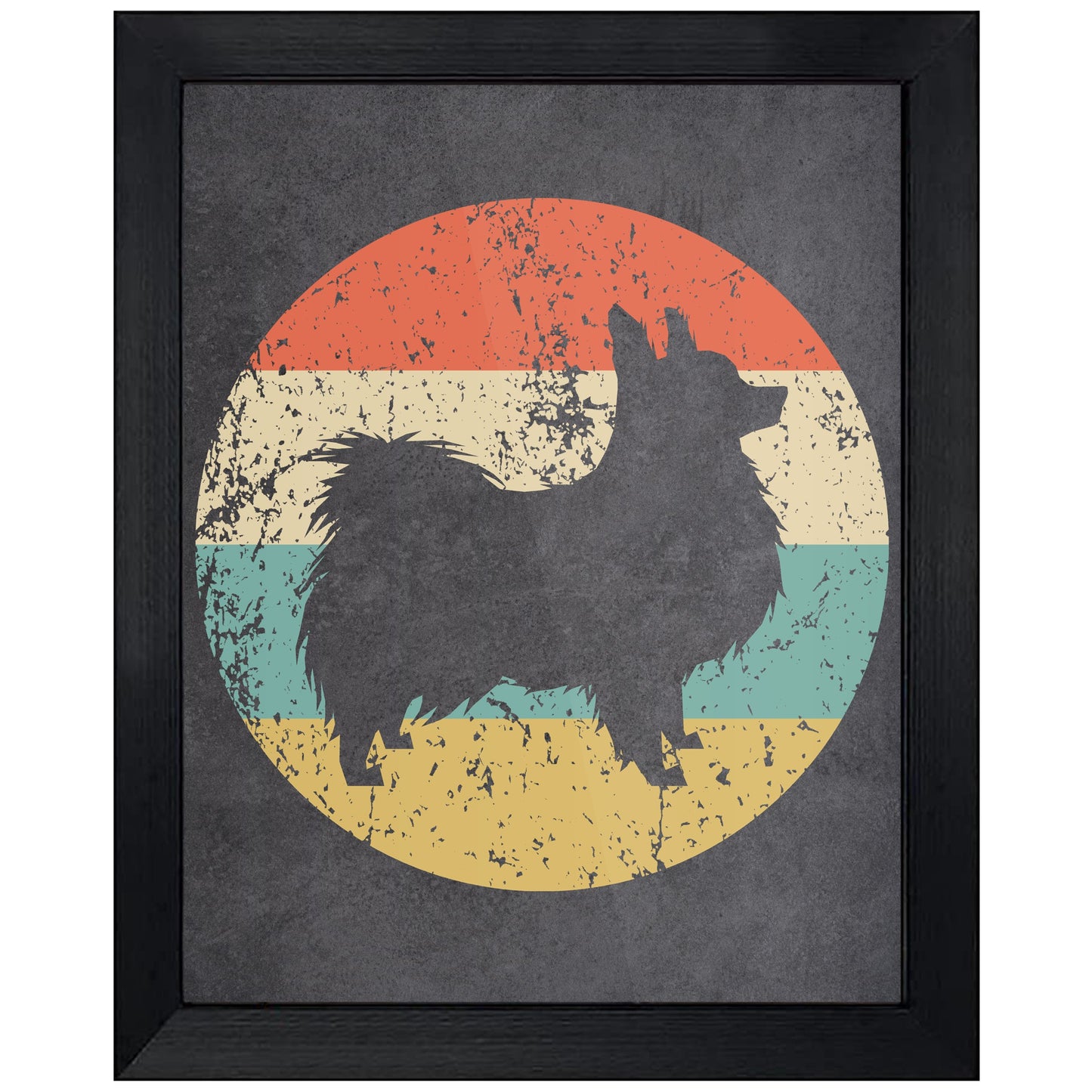 Papillon Dog Icon Retro 8"x10" Wall Art Print