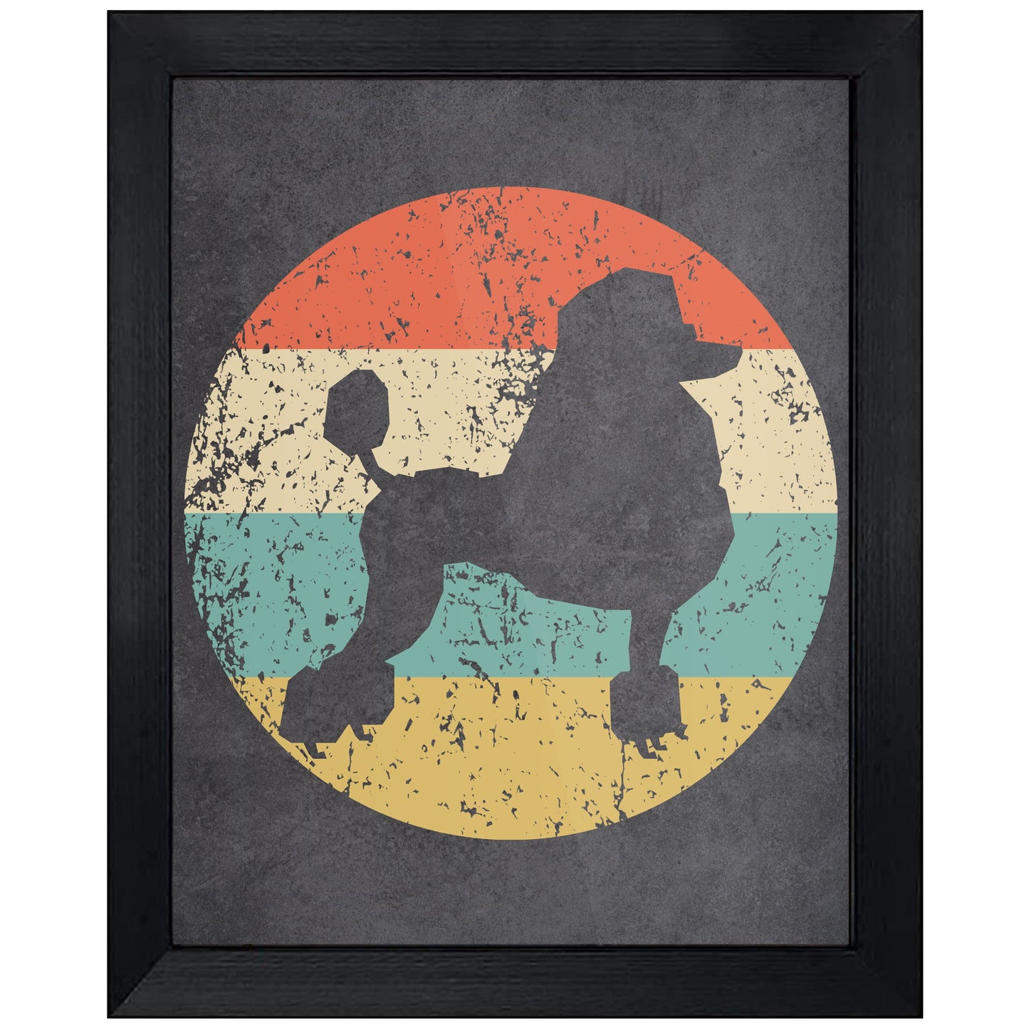 Poodle Dog Icon Retro 8"x10" Wall Art Print