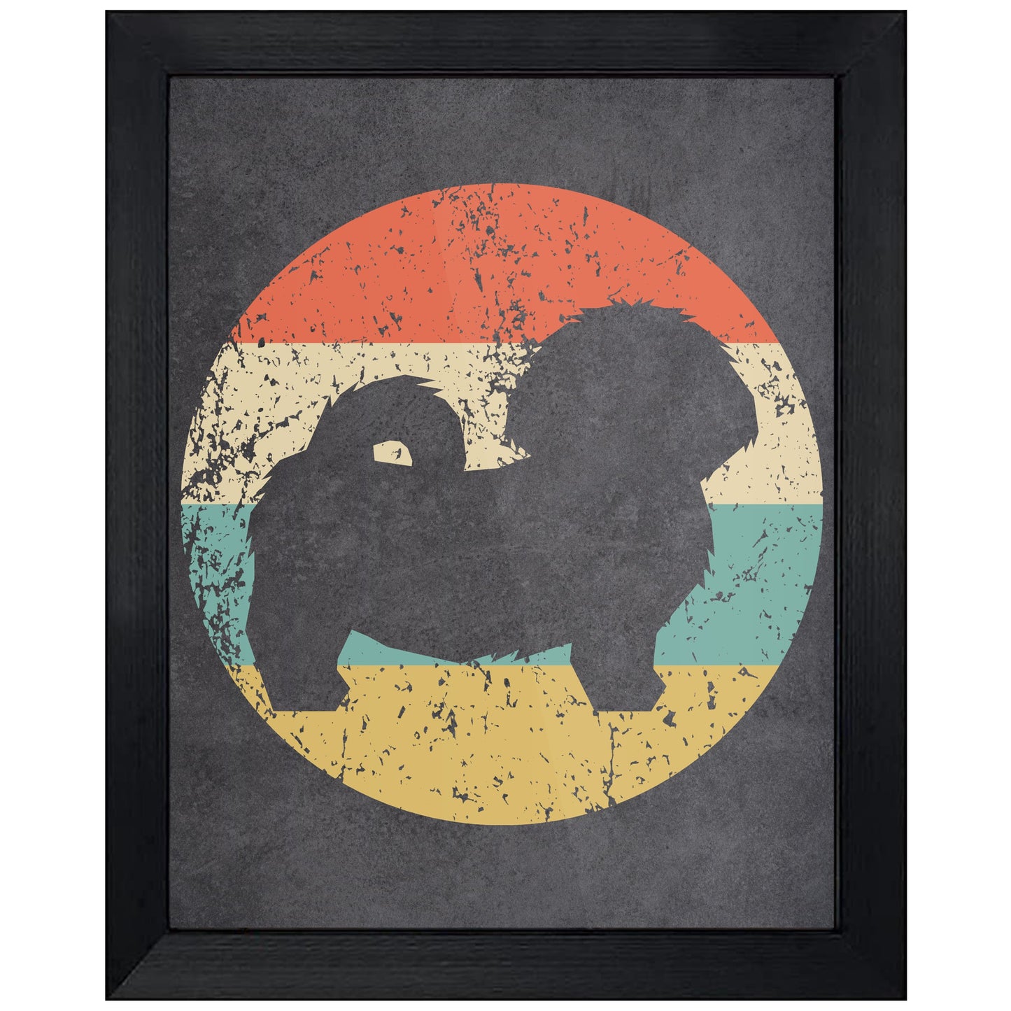 Shih Tzu Dog Icon Retro 8"x10" Wall Art Print