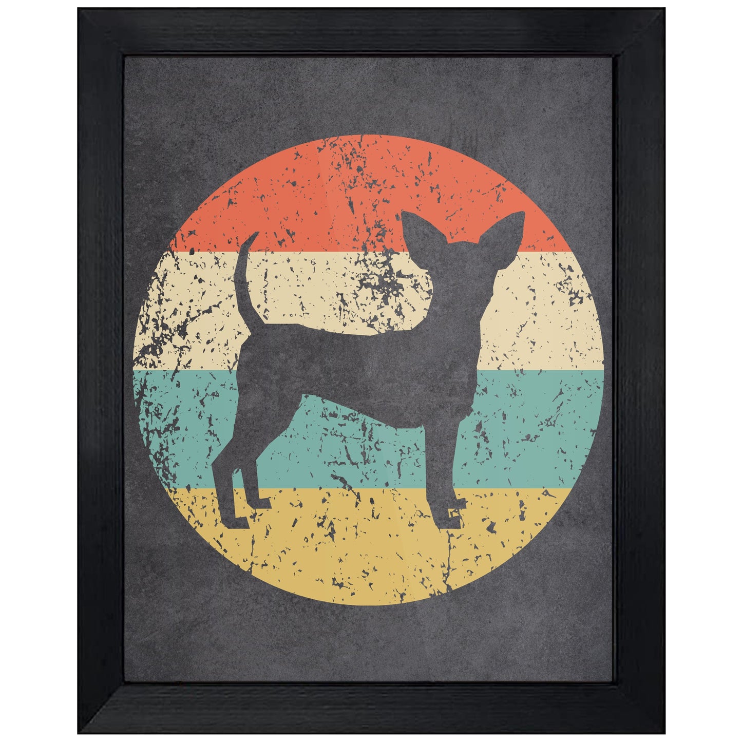 Toy Fox Terrier Dog Icon Retro 8"x10" Wall Art Print