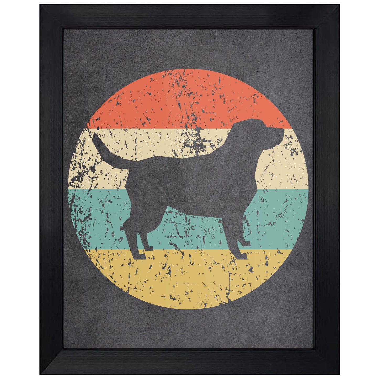 Labrador Retriever Dog Icon Retro 8"x10" Wall Art Print