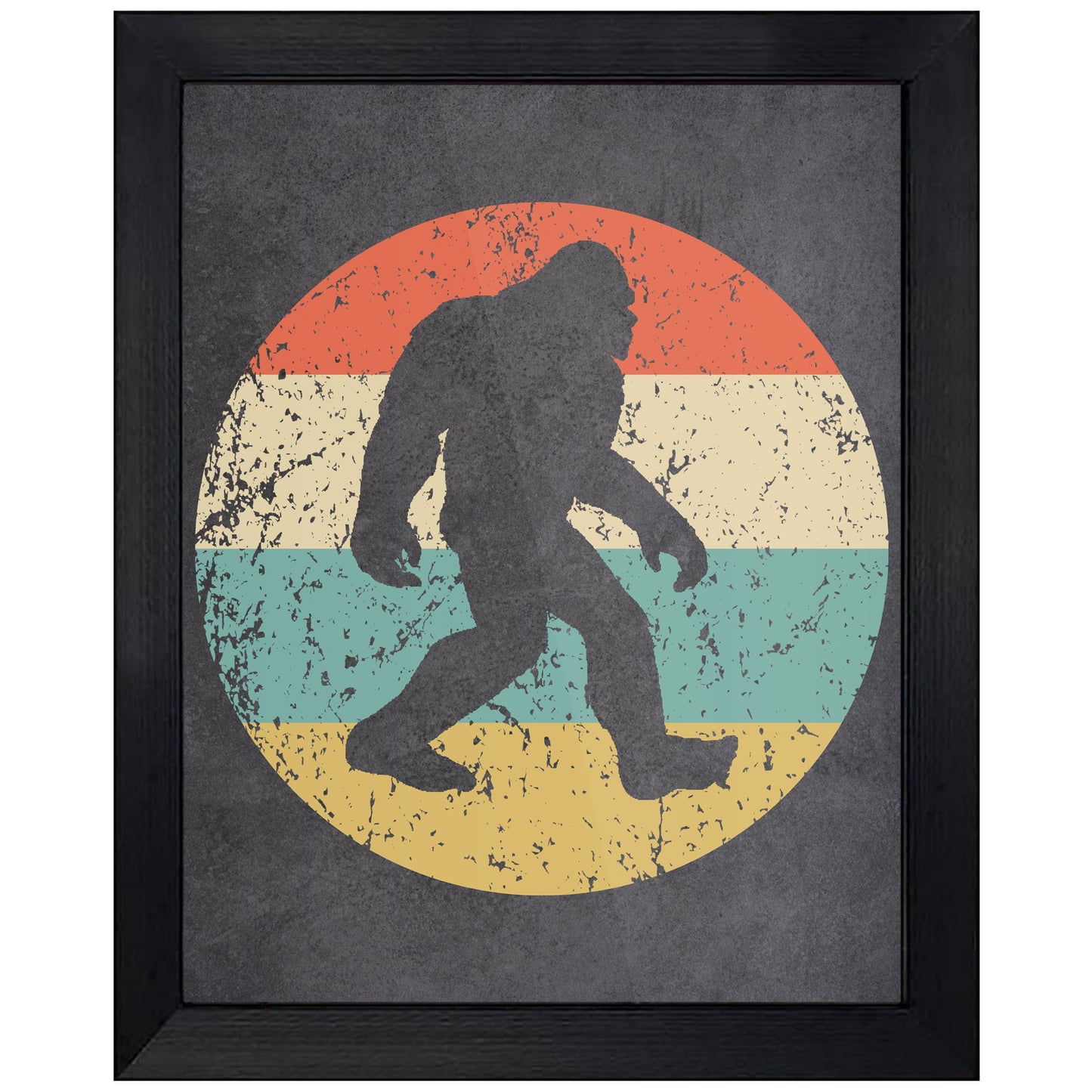 Bigfoot Sasquatch Icon Retro 8"x10" Wall Art Print