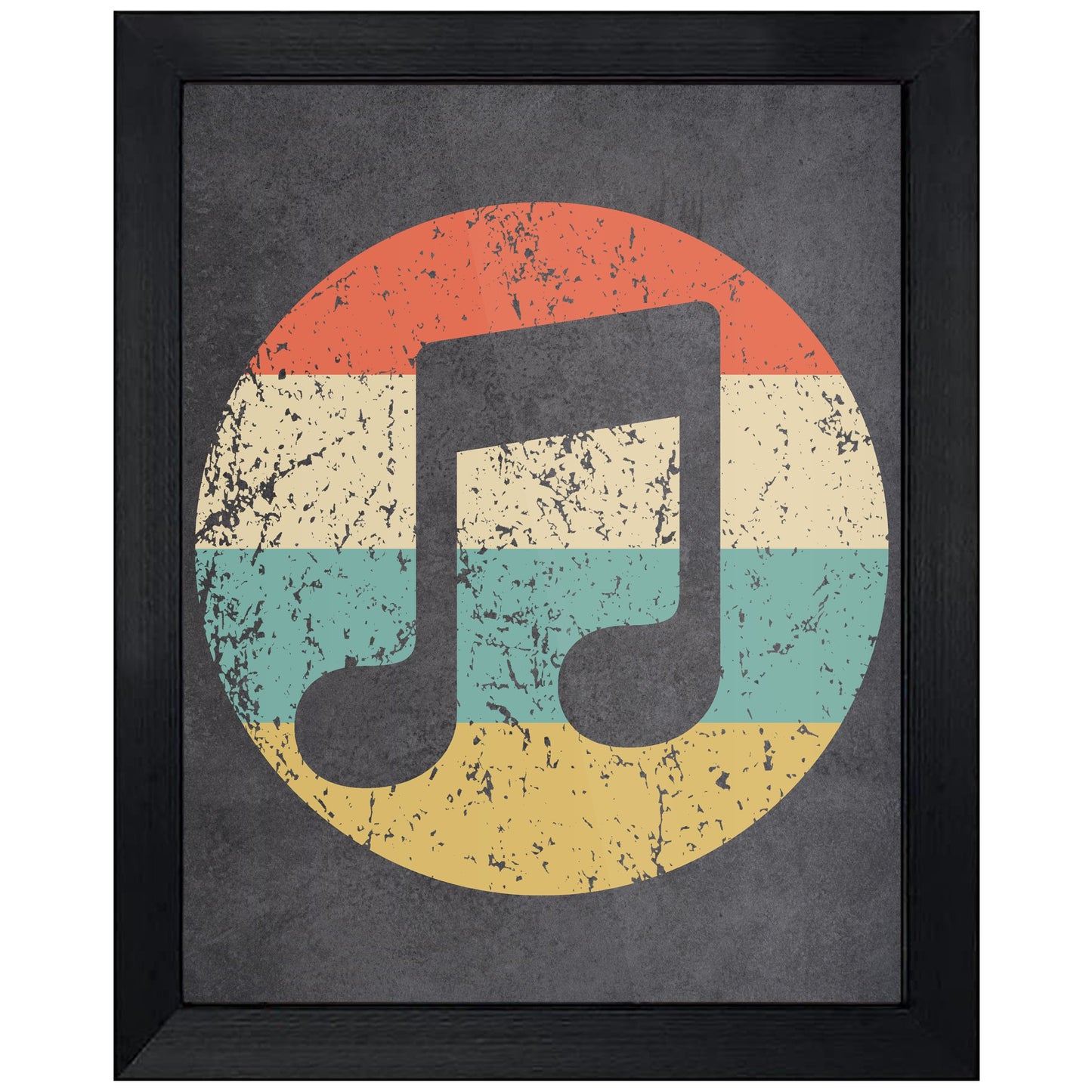 Music Notes Musician Icon Retro 8"x10" Wall Art Print