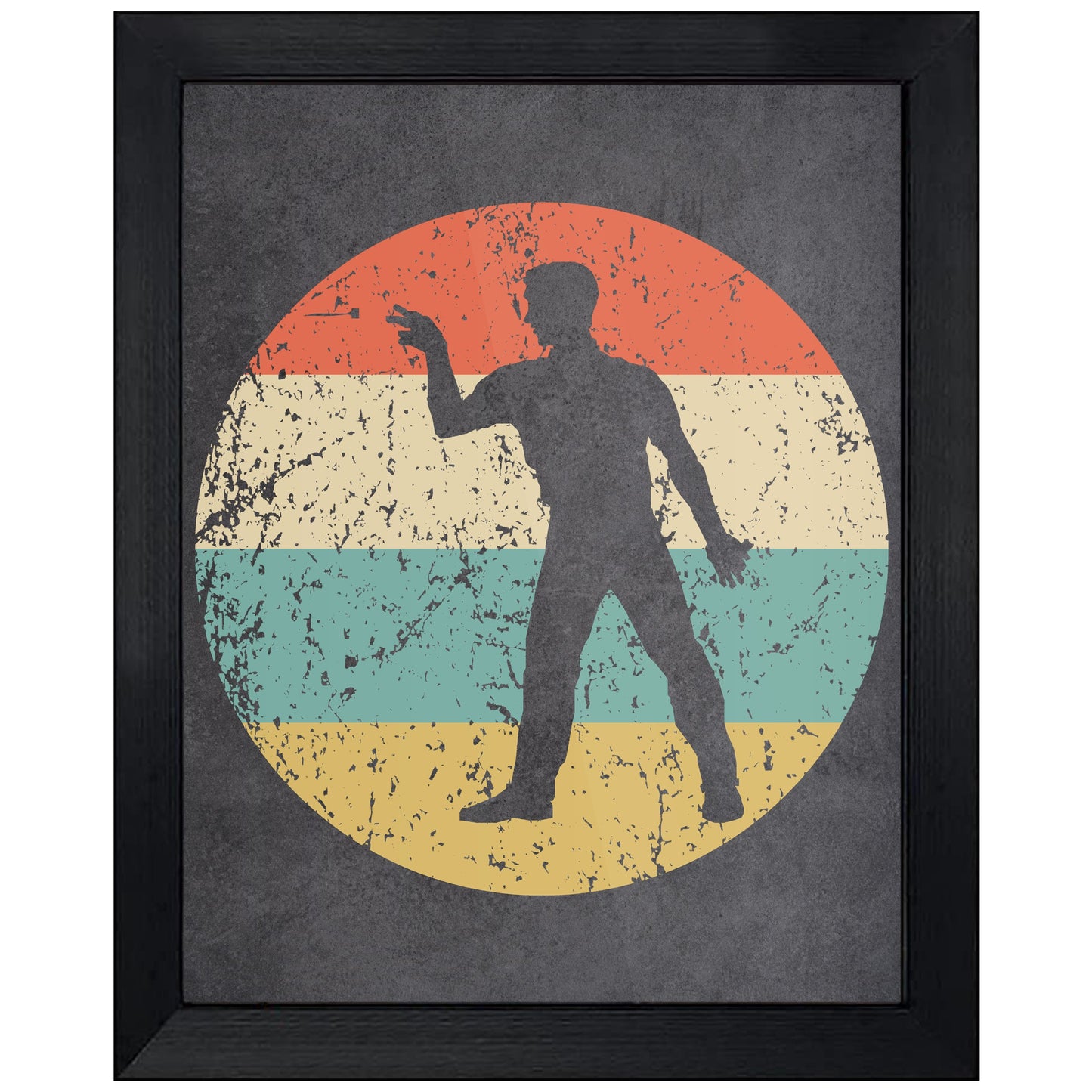 Darts Player Icon Retro 8"x10" Wall Art Print