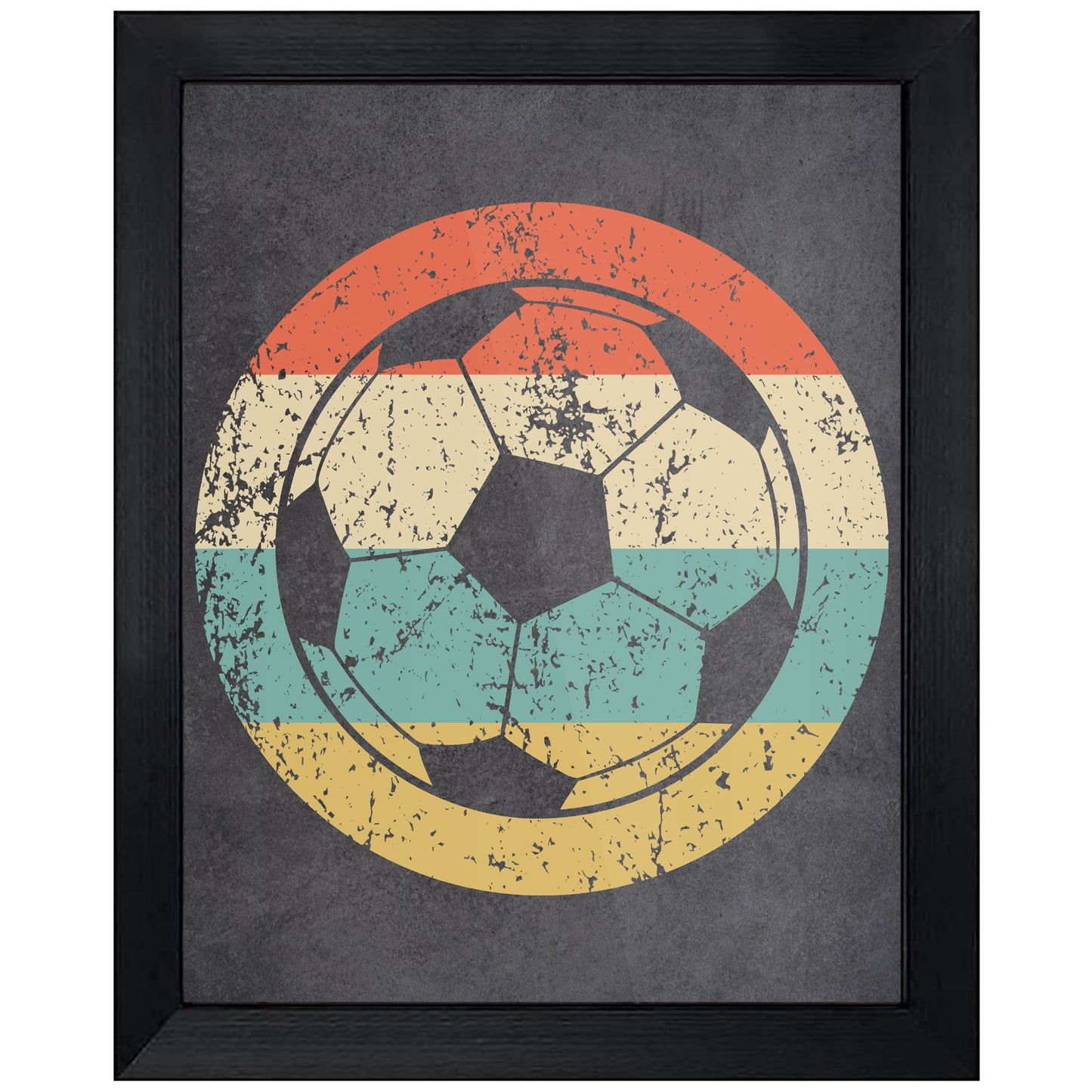 Soccer Ball Sports Icon Retro 8"x10" Wall Art Print