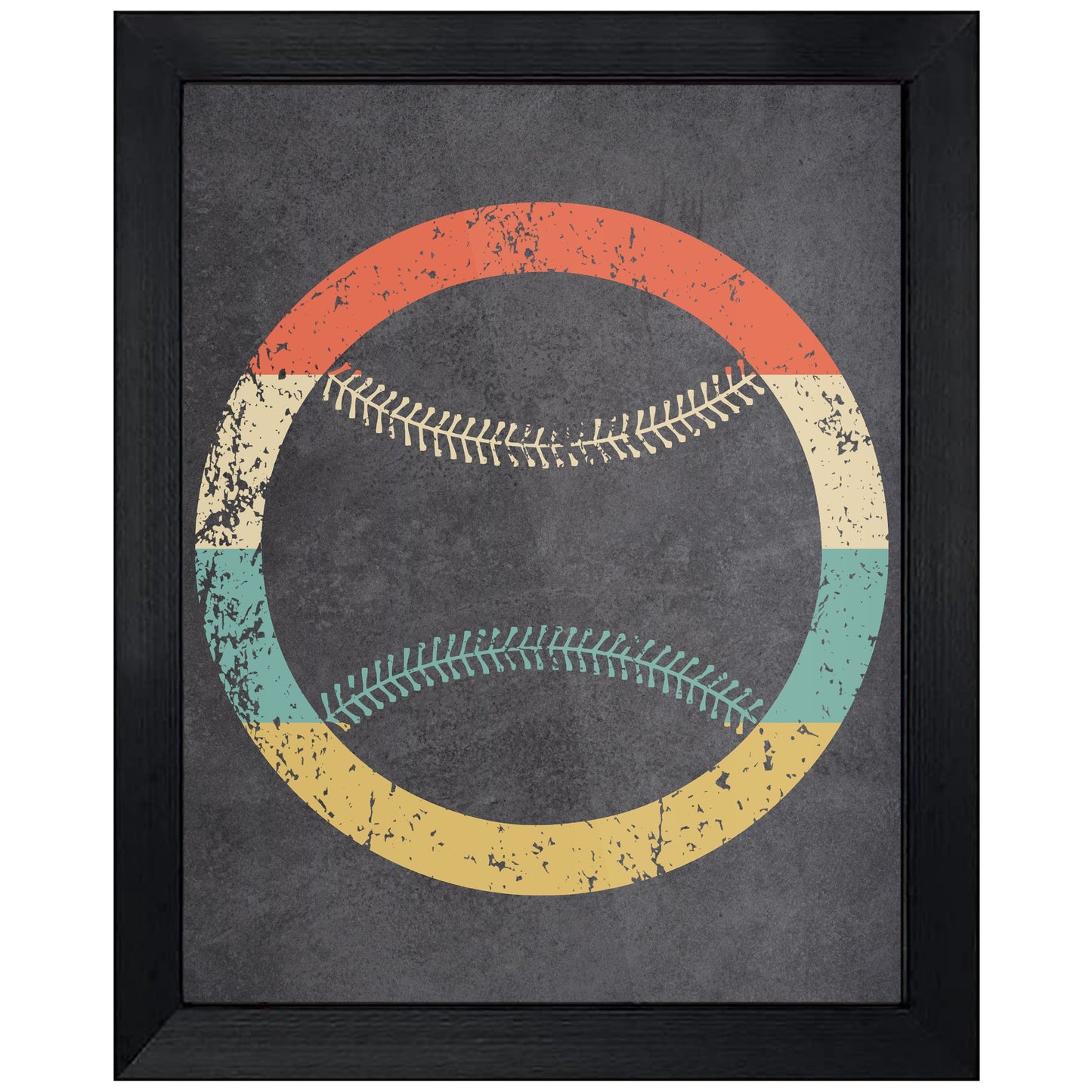 Baseball Softball Sports Icon Retro 8"x10" Wall Art Print