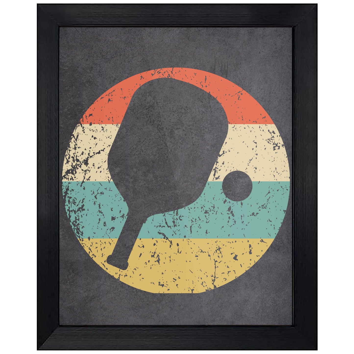 Pickleball Paddle Sports Icon Retro 8"x10" Wall Art Print