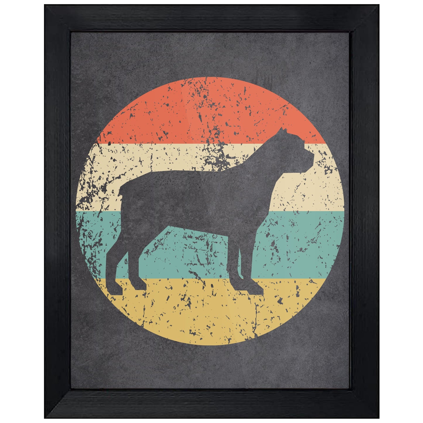 Cane Corso Dog Icon Retro 8"x10" Wall Art Print