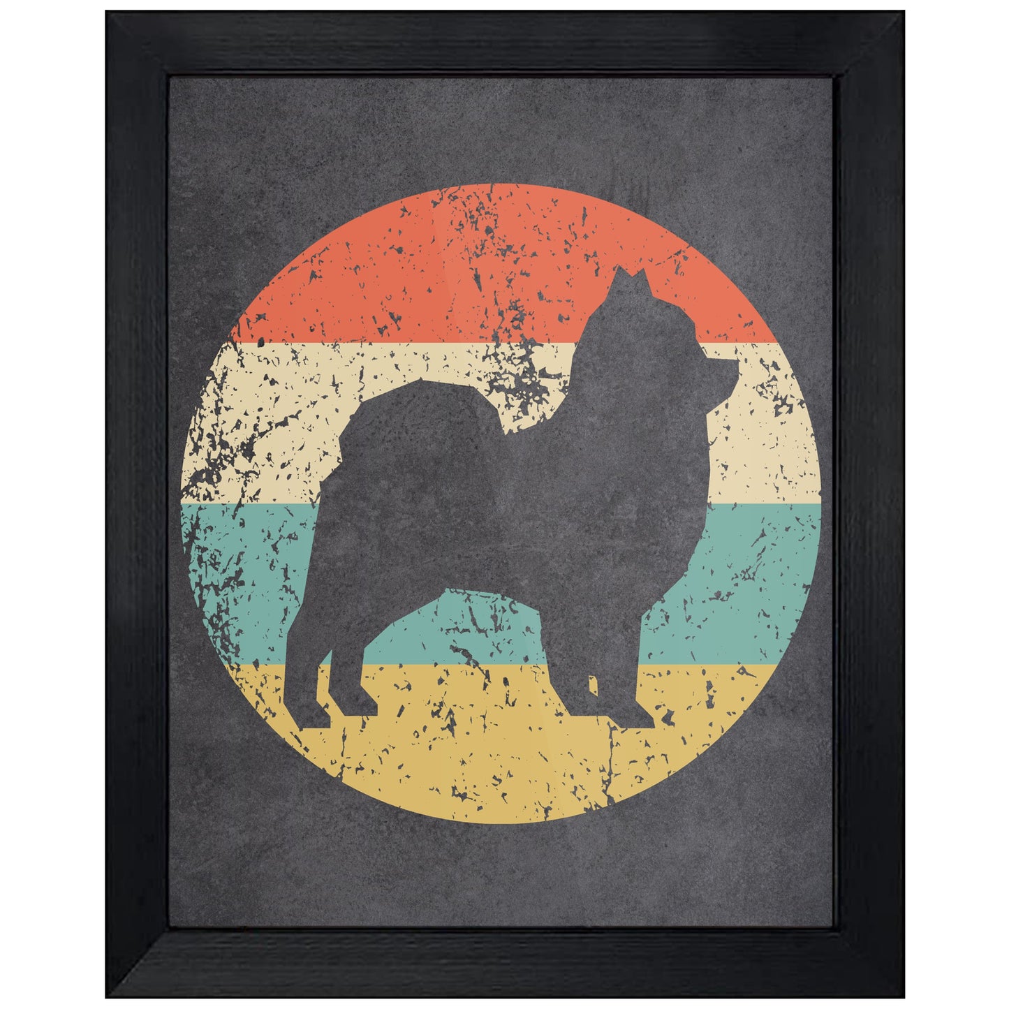 Pomeranian Dog Icon Retro 8"x10" Wall Art Print