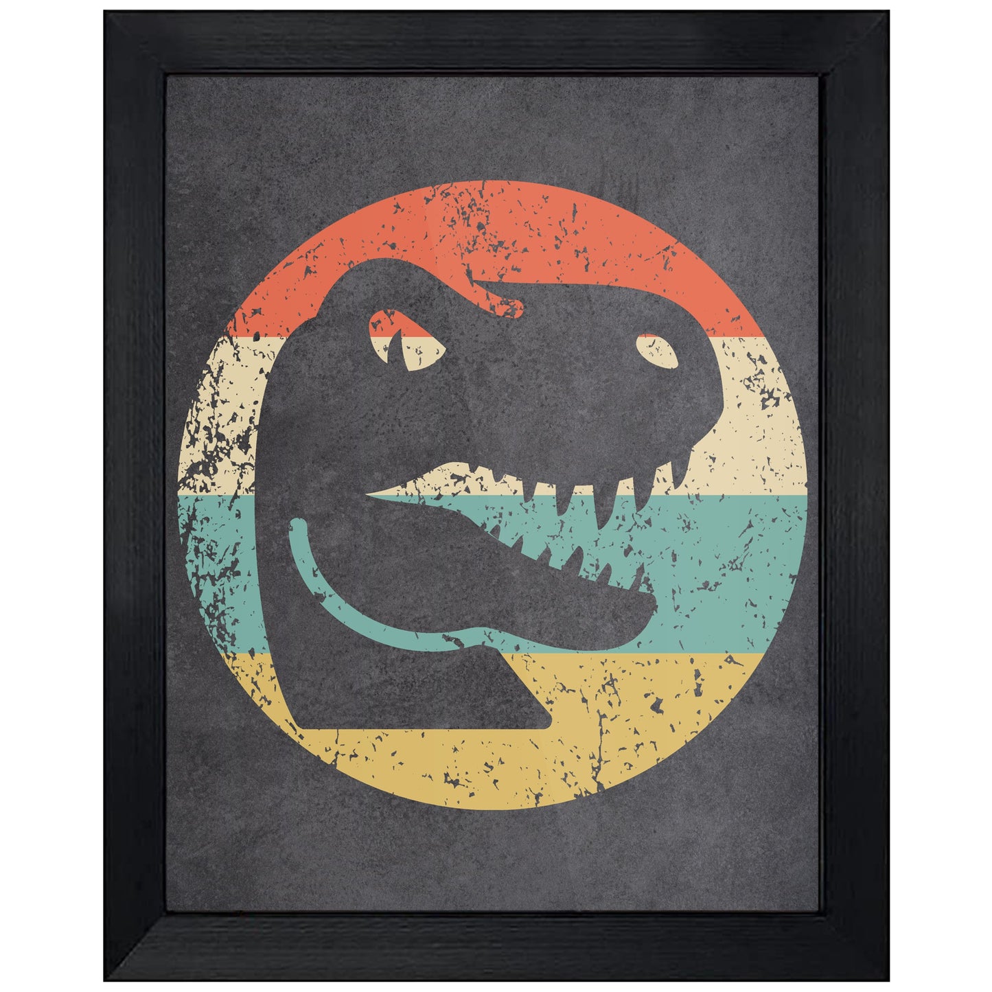 Tyrannosaurus Rex T Rex Dinosaur Icon Retro 8"x10" Wall Art Print