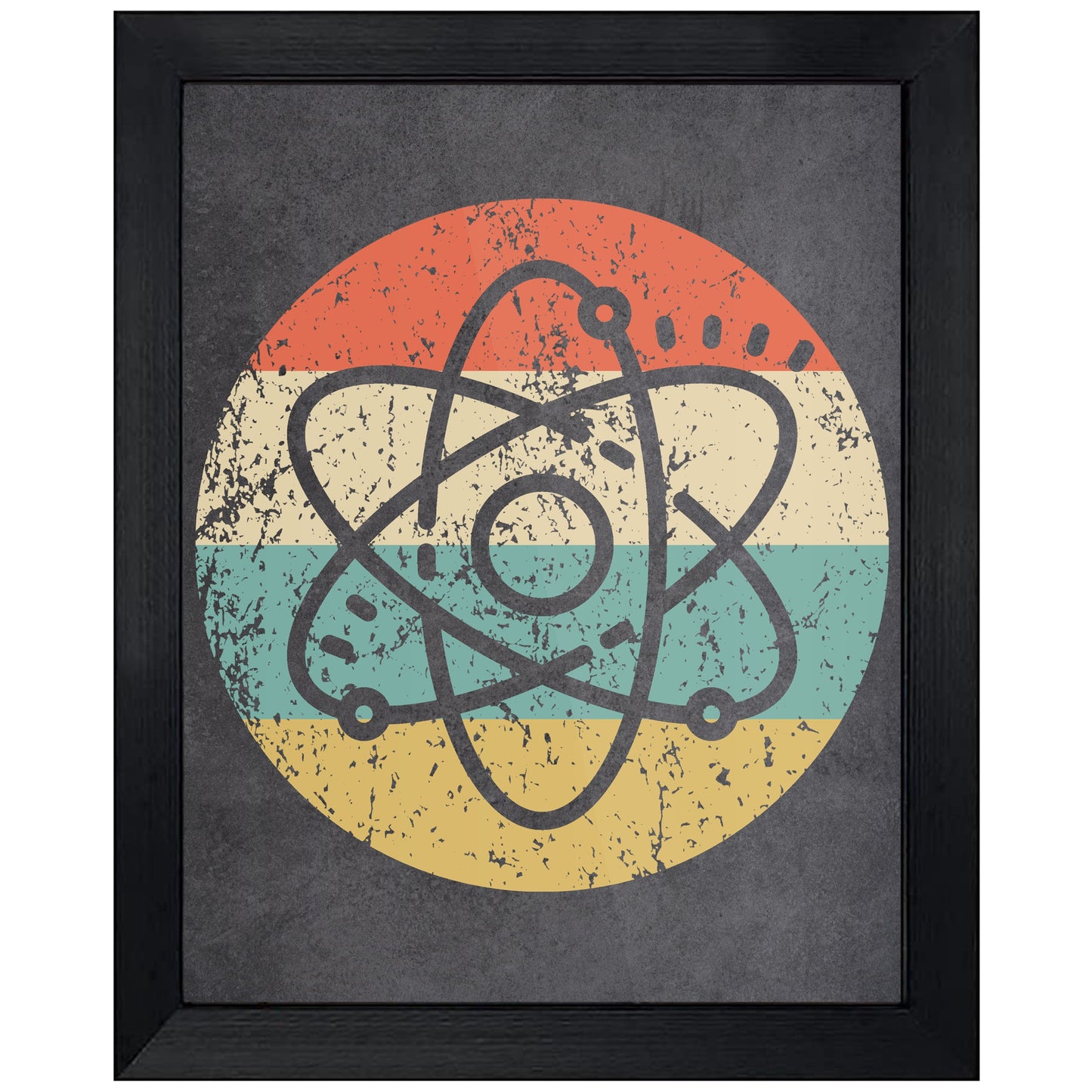 Atom Science Icon Retro 8"x10" Wall Art Print
