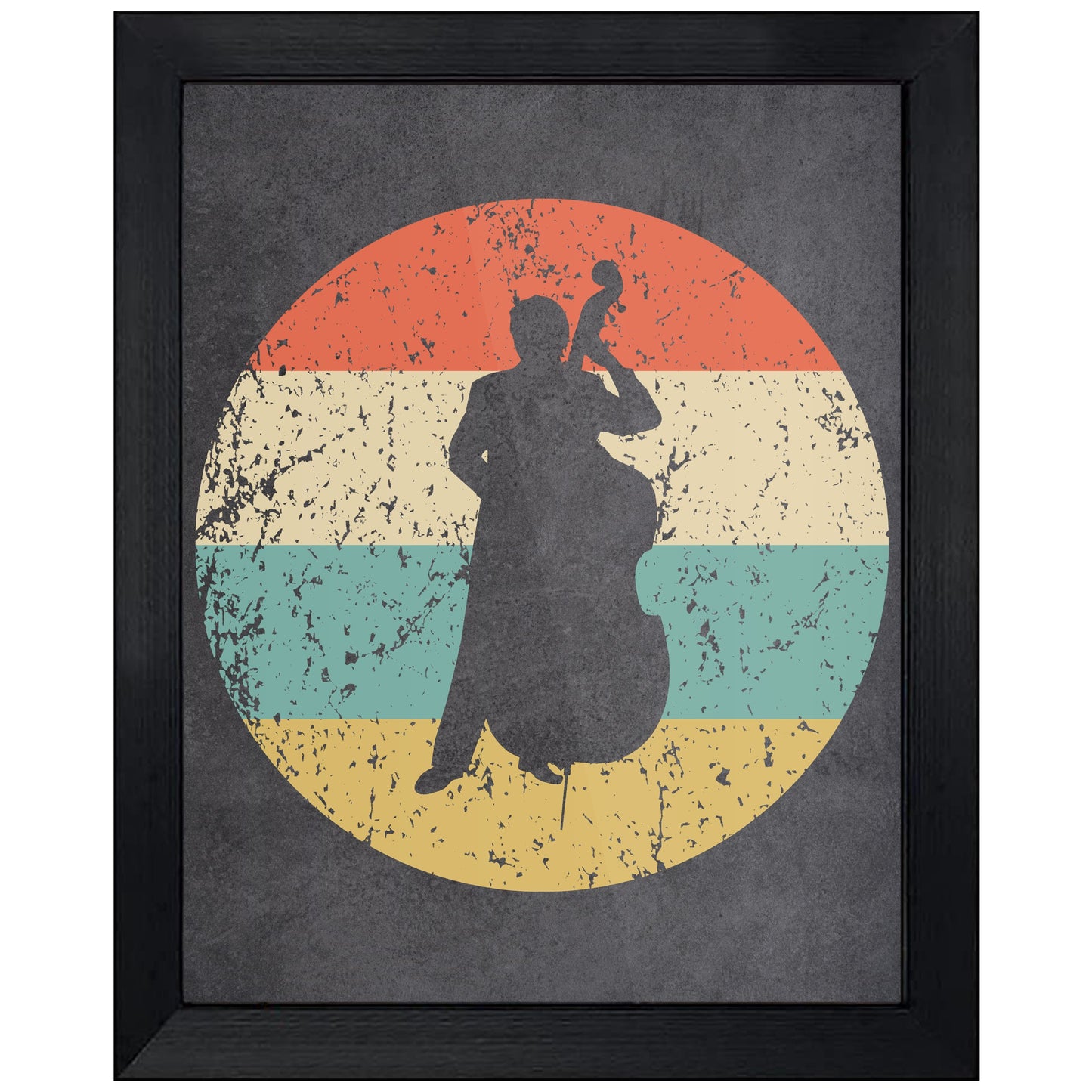 Bass Player Music Icon Retro 8"x10" Wall Art Print