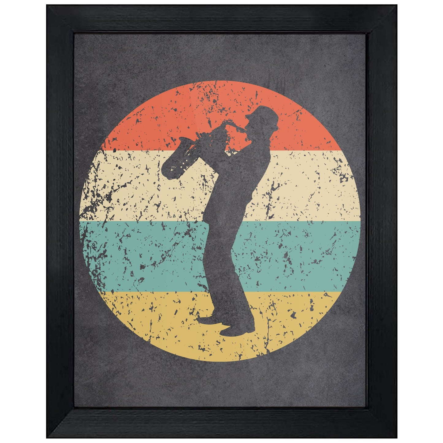 Saxophone Player Music Icon Retro 8"x10" Wall Art Print