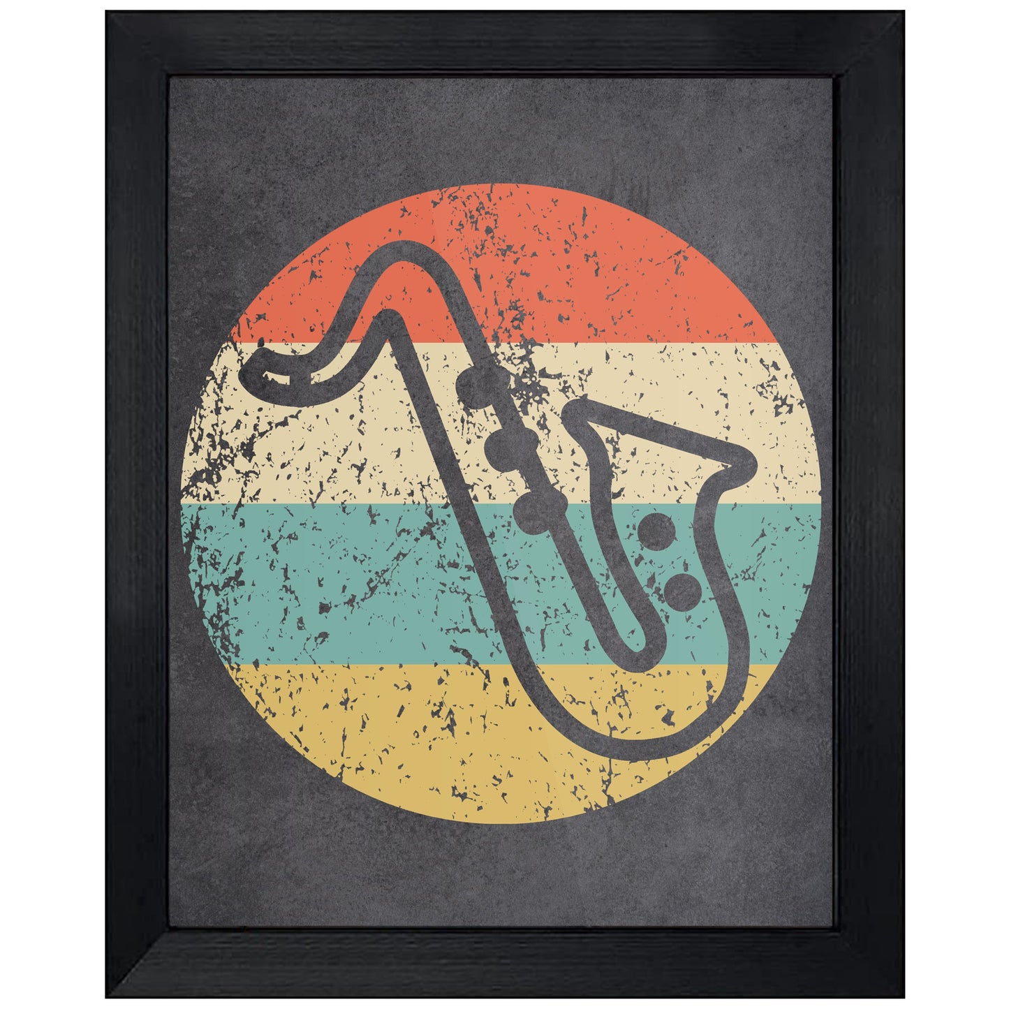 Saxophone Music Icon Retro 8"x10" Wall Art Print