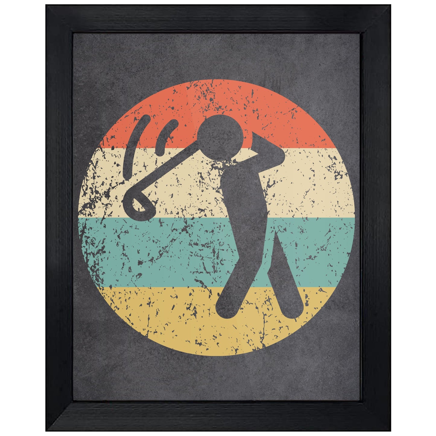 Golfer Golfing Golf Sports Icon Retro 8"x10" Wall Art Print