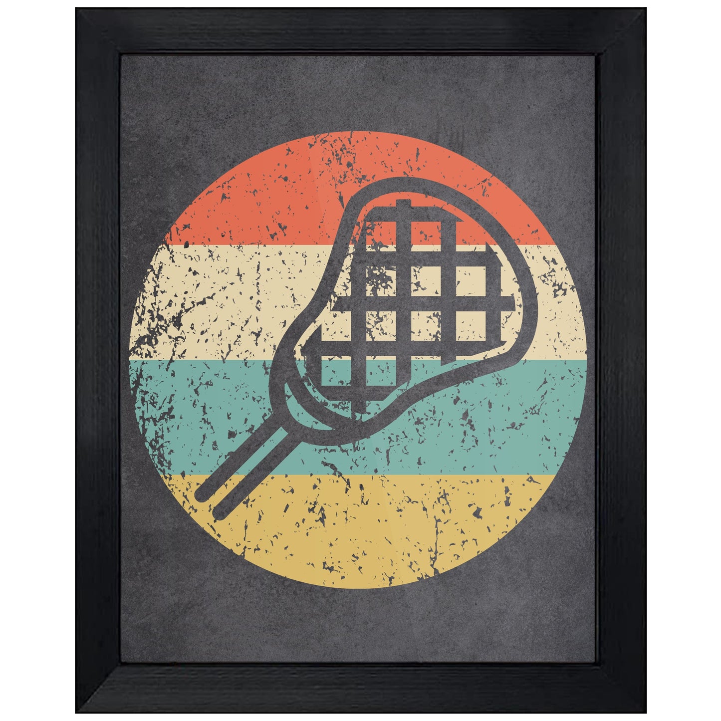 Lacrosse Stick Sports Icon Retro 8"x10" Wall Art Print