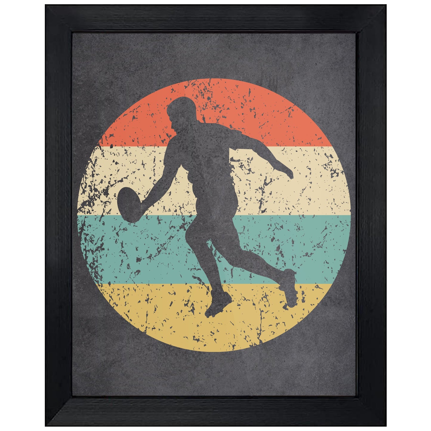 Rugby Player Sports Icon Retro 8"x10" Wall Art Print